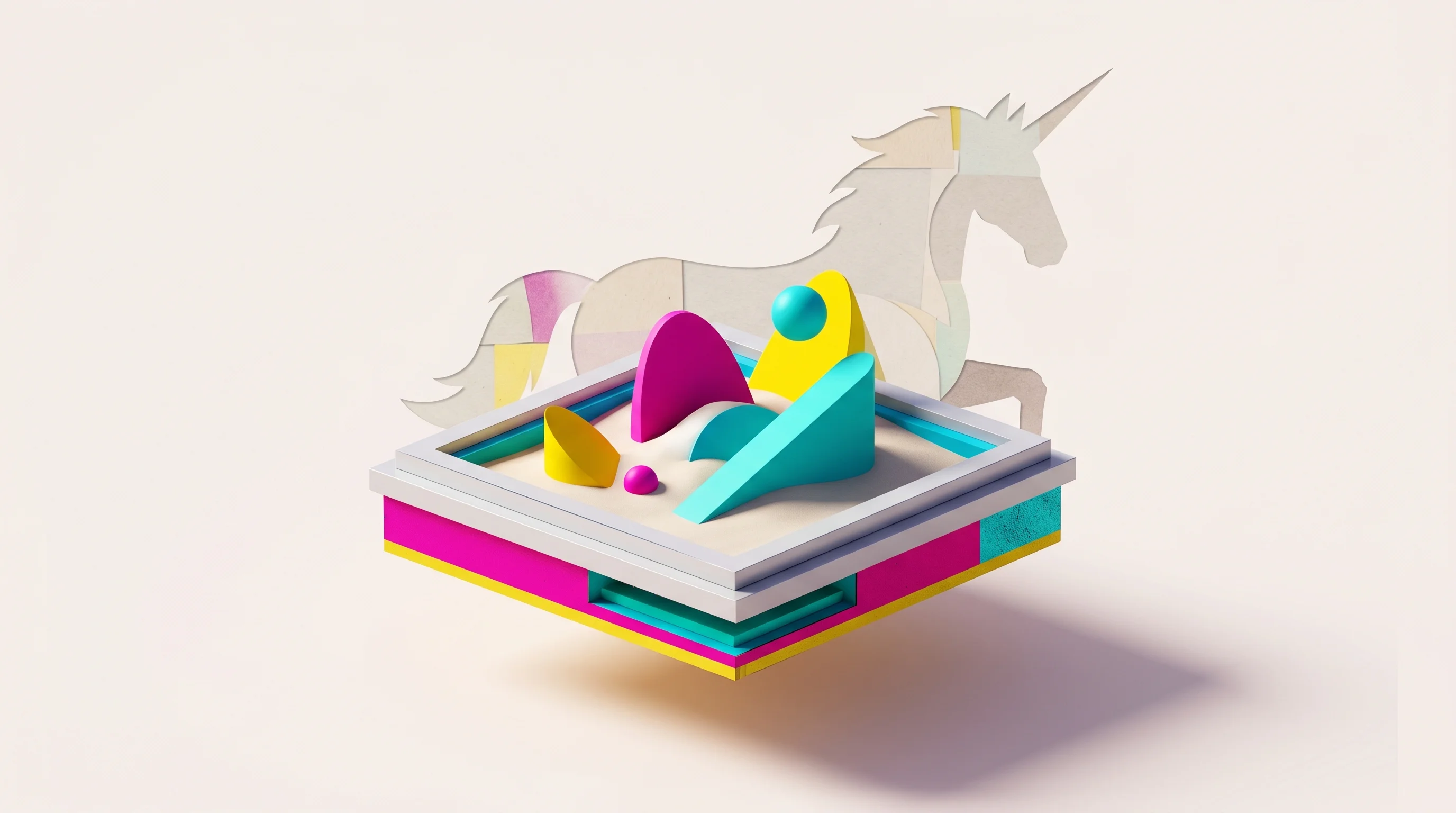 Digital illustration for article section "Content Section 3" in "YC's Scope Targets New Frontier: Optimizing Products for AI Agents" - A minimalist, conceptual representation of an AI agent sandbox and a massive decacorn partnership, r...