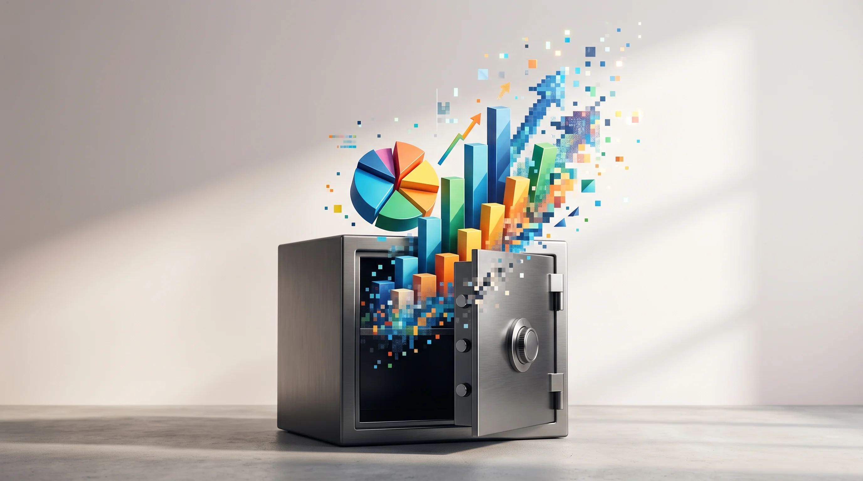 Digital illustration for article section "Content Section 3" in "CodeJobs Scores $40M Series A to Scale LATAM Tech Talent Platform" - A modern, minimalist conceptual image of a sleek, abstract metallic safe gracefully opening to revea...