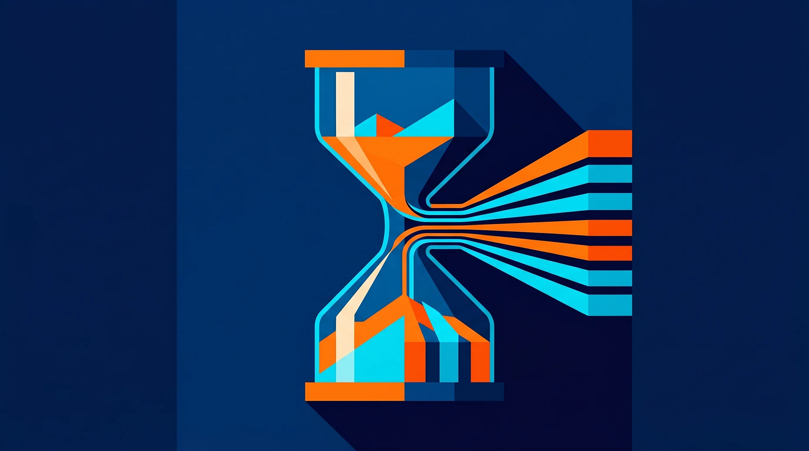Digital illustration for article section "What Happens When the Bottleneck Shifts" in "Aster's Parallel AI Agents Crack Research Benchmarks in Minutes" - A conceptual, modern minimalist illustration representing extreme parallelization and the dramatic c...
