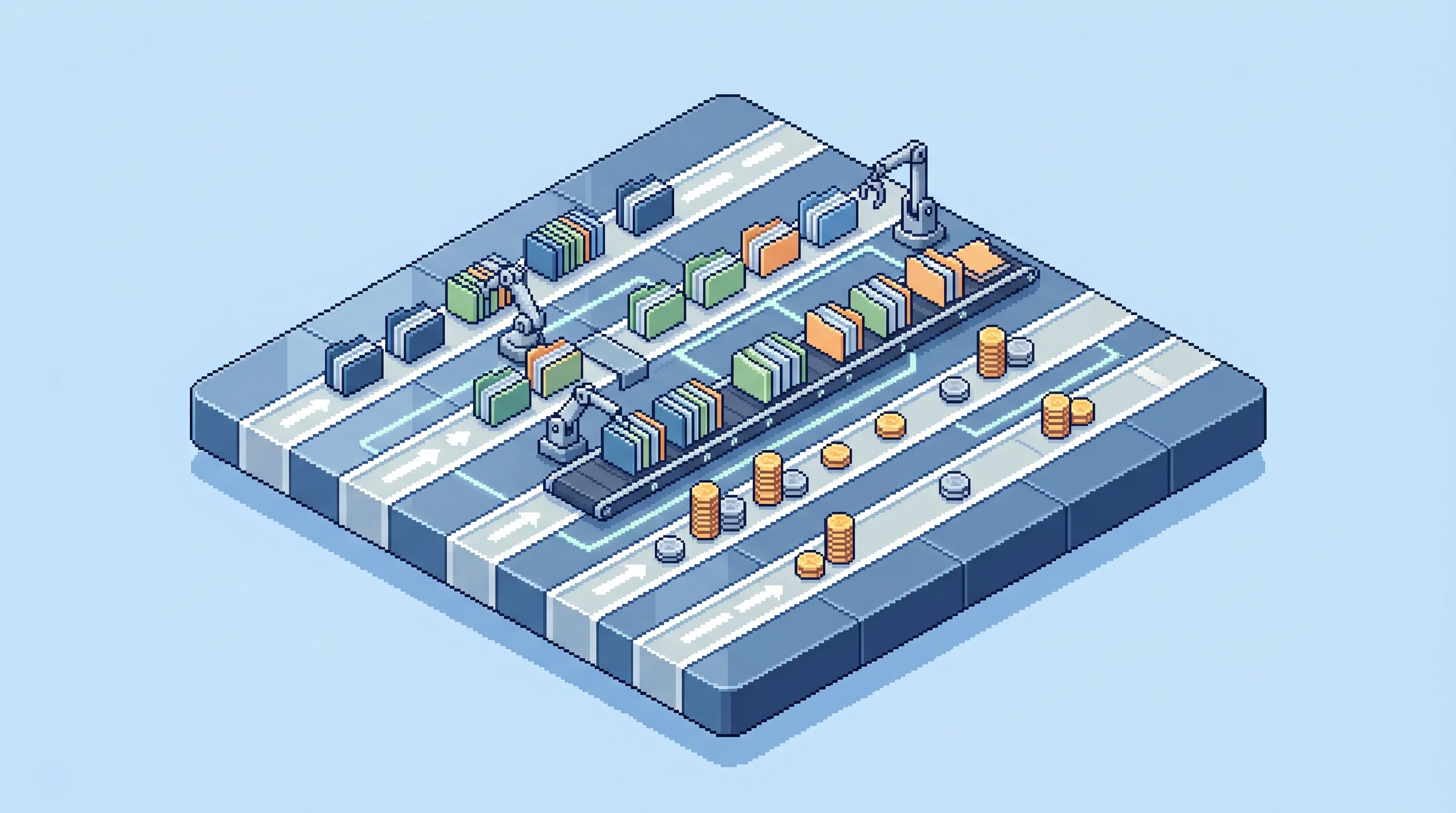 Digital illustration for article section "Content Section 3" in "YC-Backed HEVN Launches AI-Powered Payroll for Global Contractors" - A clean, minimalist isometric illustration representing the competitive landscape of autonomous AI a...