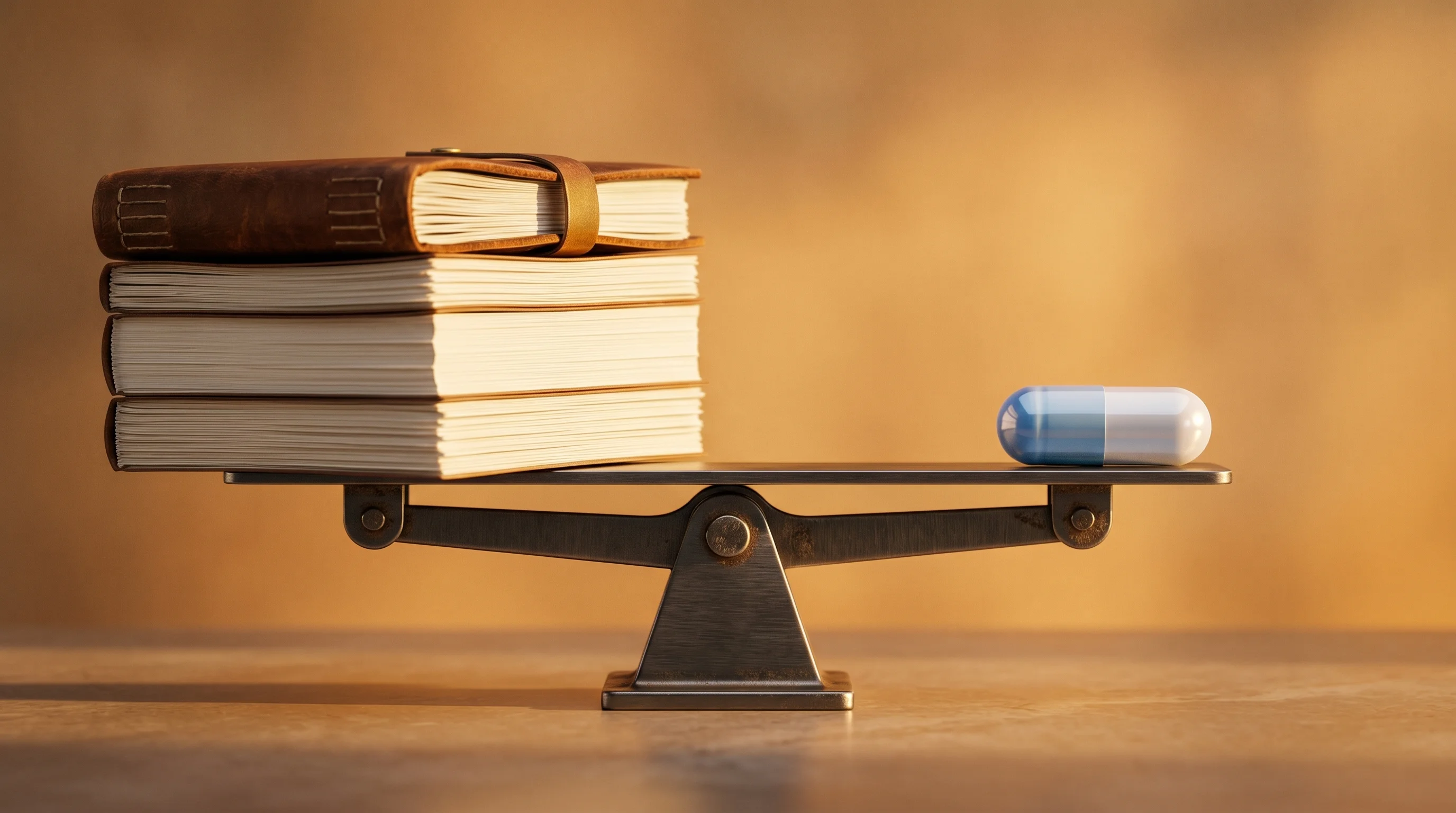 Digital illustration for article section "The Regulatory Tightrope" in "YC-Backed Enjamb Labs Targets $250B Pharma Stack with AI Agents" - A conceptual, minimalist image representing the pharmaceutical regulatory tightrope, featuring a tow...