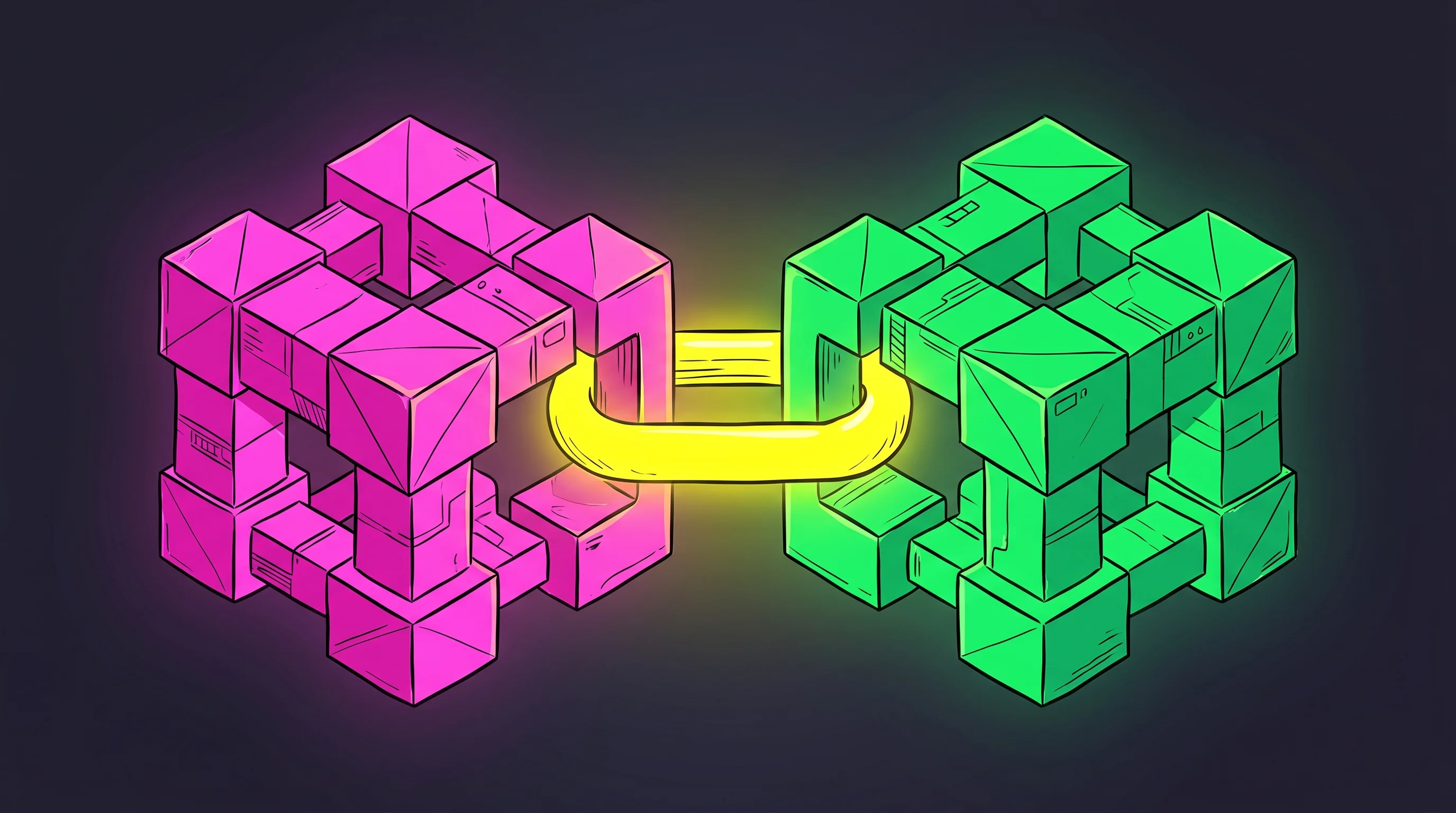 Digital illustration for article section "Standards, Fragmentation, and the Trust Problem" in "YC-Backed Primitive Launches Email Infrastructure for AI Agents" - A clean, minimalist conceptual illustration representing digital interoperability, standardization, ...