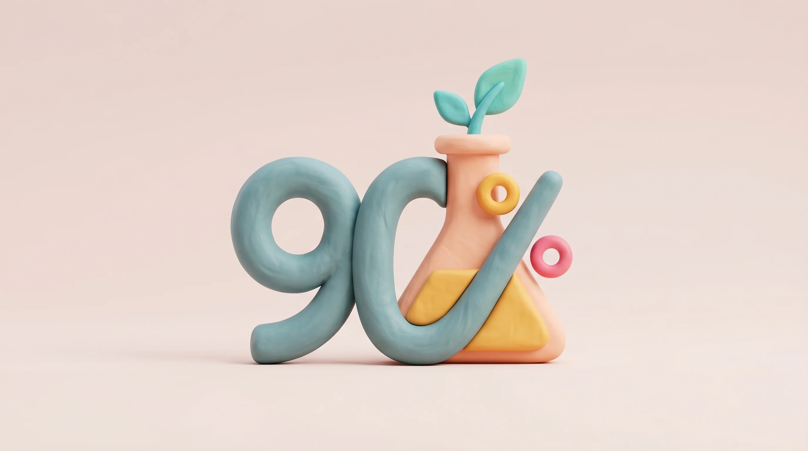 Digital illustration for article section "The Market Math" in "ChemT Raises $4M Seed to Scale AI-Designed Molecules for Biologics" - A conceptual 3D illustration representing market math and the shifting landscape of biotech manufact...