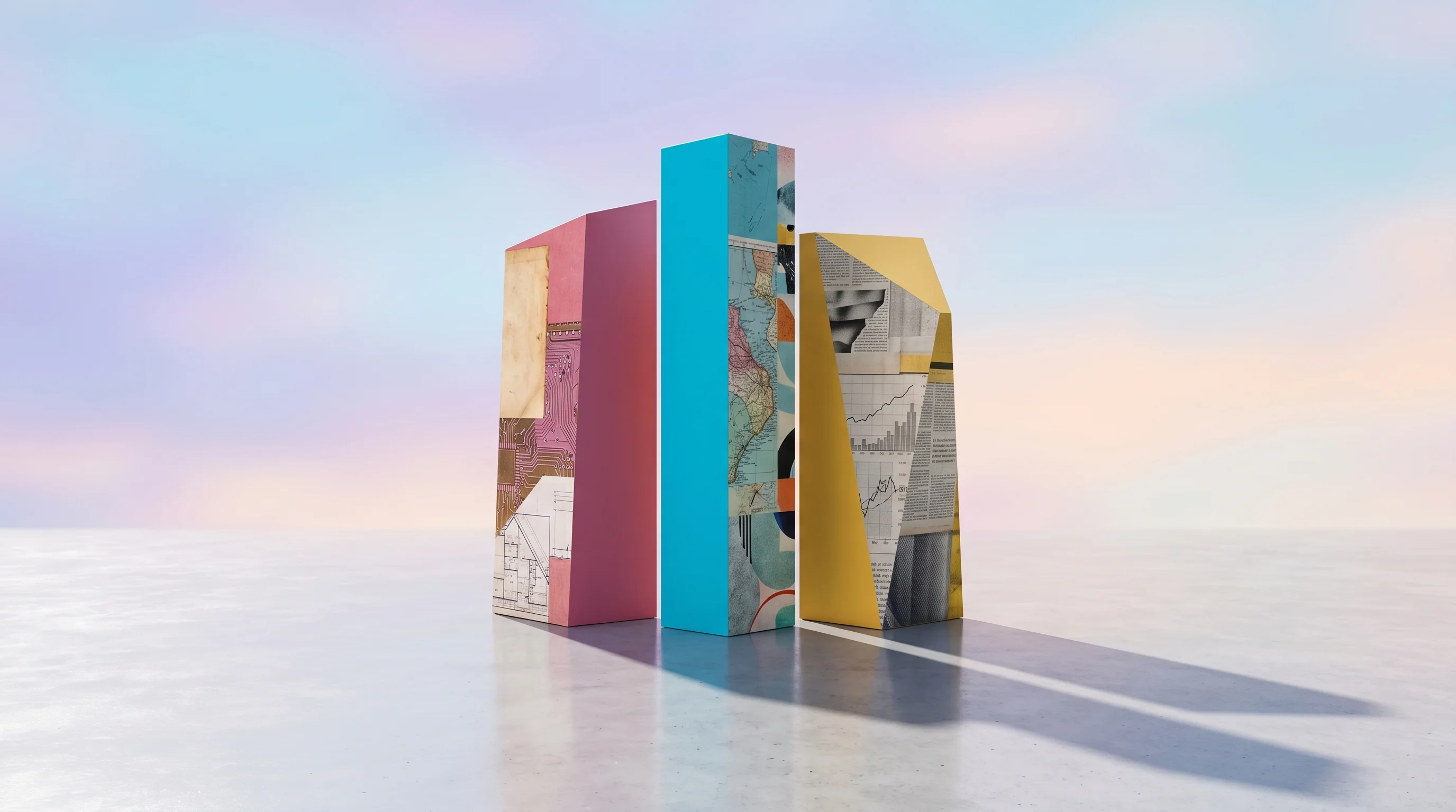 Digital illustration for article section "The Team Betting on Replacement" in "Kinro Pivots to Fully Autonomous Insurance Brokerage for SMBs" - A minimalist, conceptual composition symbolizing a high-pedigree founding team joining forces, repre...