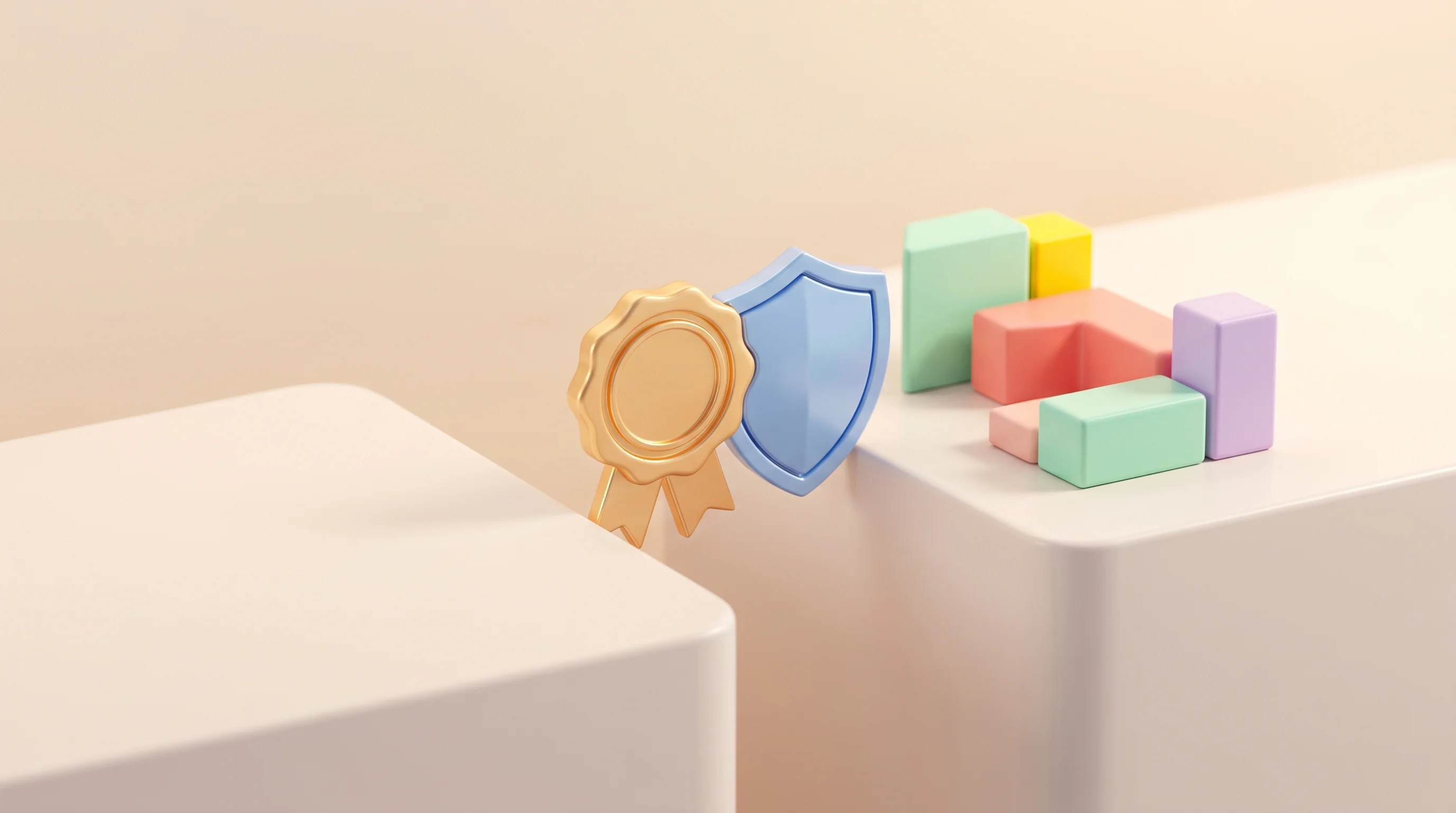 Digital illustration for article section "An Open Question" in "Klaimee Launches AI Agent Liability Insurance as Carriers Add Exclusions" - A minimalist and conceptual 3D cartoon miniature model illustrating the closing of an insurance cove...