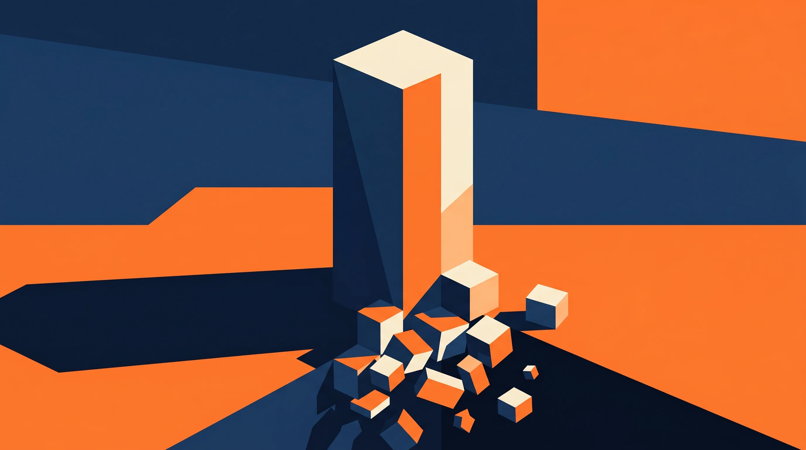 Digital illustration for article section "The Philosophical Argument Against Apps" in "YC-Backed Amboras Launches AI Store Builder to Take On Shopify" - A conceptual, modern illustration representing the philosophical shift from a cluttered app marketpl...
