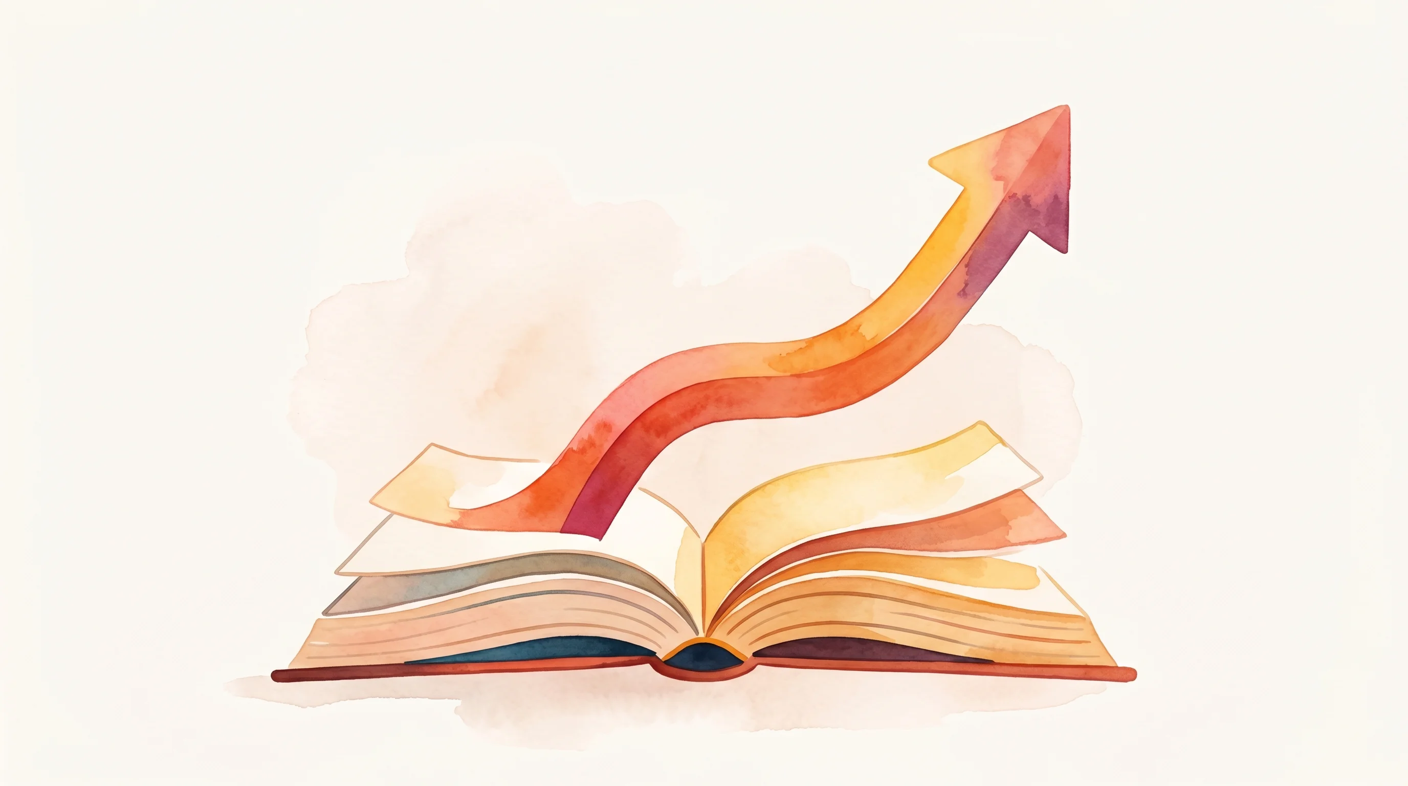 Digital illustration for article section "The EdTech Appetite" in "Lamina Labs Bets on Deterministic Video as Sora Exits the Market" - A clean, minimal, and conceptual illustration of a modern open book whose pages elegantly sweep upwa...