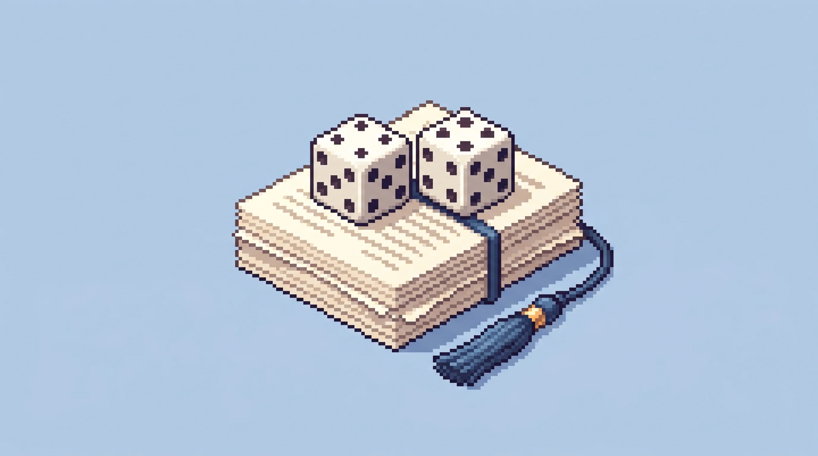 Digital illustration for article section "The Founders and Their Gamble" in "AI Scientists Compress Decade of Chip Materials R&D Into Months" - A clean, minimalist isometric pixel art composition representing a strategic gamble and advanced aca...