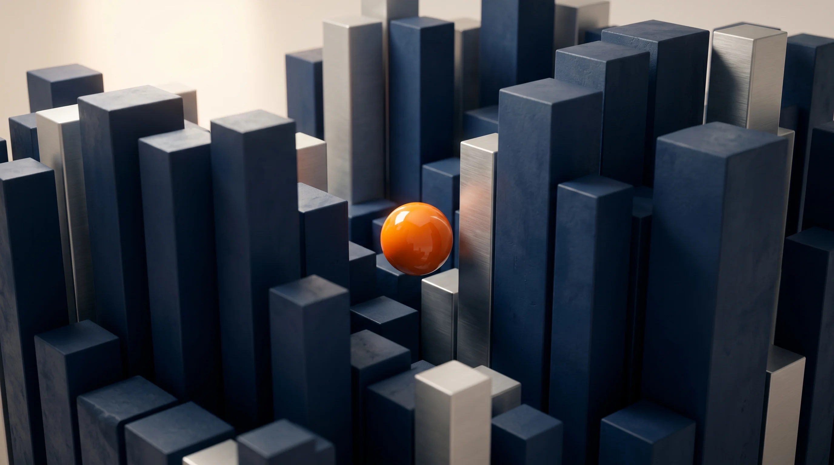 Digital illustration for article section "Crowded Already" in "YC-Backed Smartbase Hits $171K ARR in Six Weeks With AI-Native ERP" - A hyperreal, Pixar-quality 3D rendered conceptual scene representing a densely crowded and highly co...