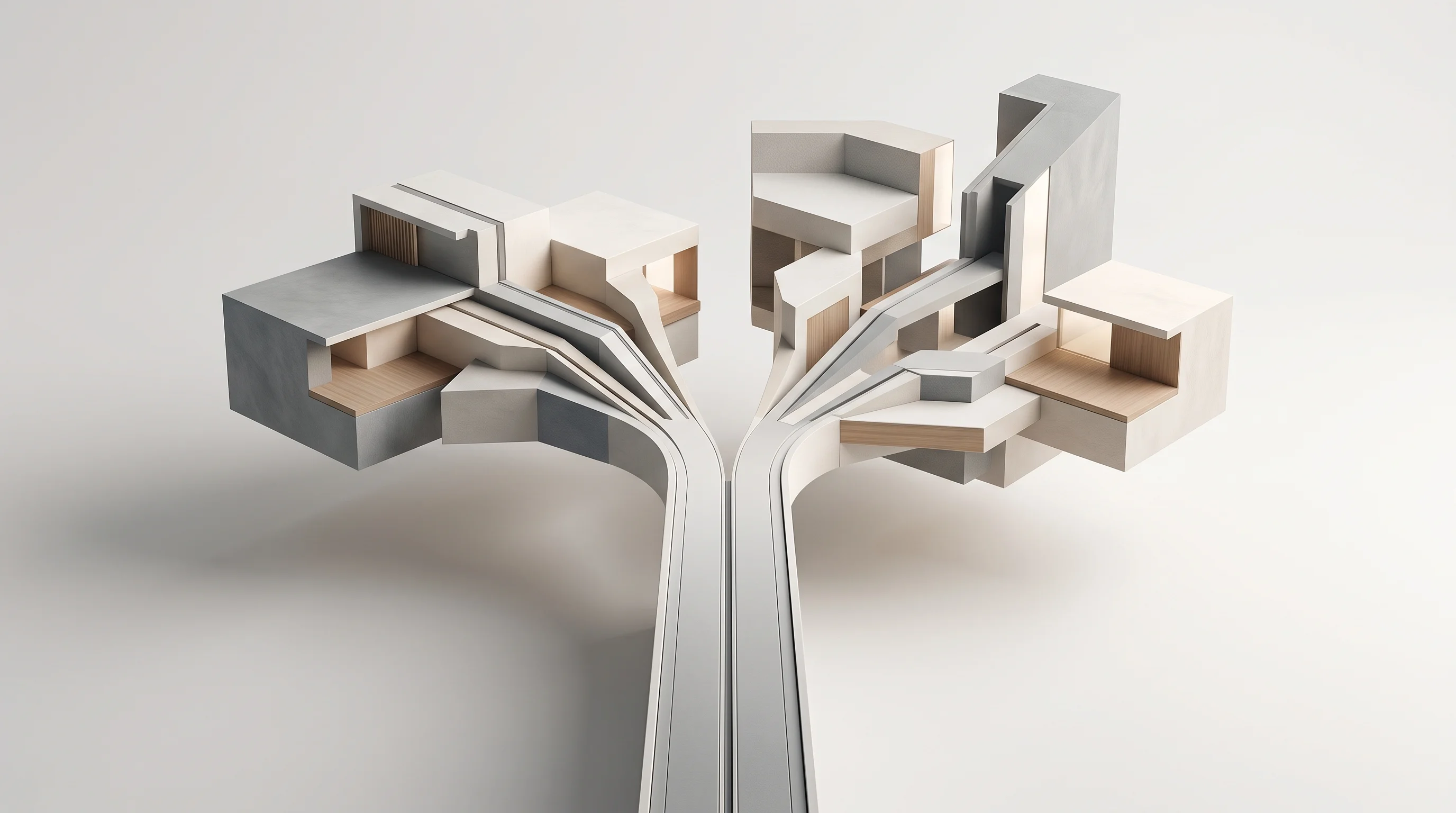 Digital illustration for article section "The Operator Theory of Venture" in "Archive's $4M Seed Bet: Building AI-Powered Creator Marketing Infra" - A conceptual and minimalist representation of venture capital platform expansion and diverse cap tab...