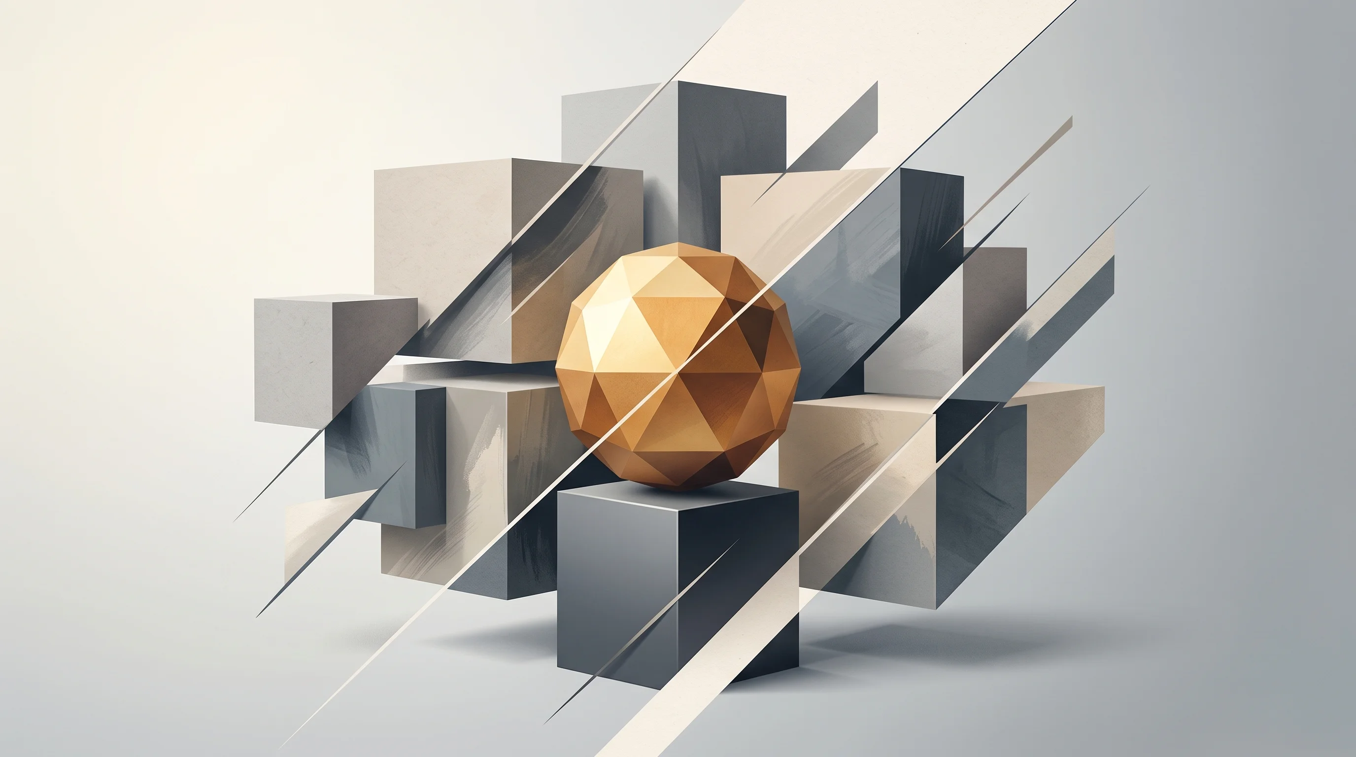 Digital illustration for article section "The Crowded Middle" in "Archive's $4M Seed Bet: Building AI-Powered Creator Marketing Infra" - A minimalist, conceptual visualization of a crowded, highly competitive central market space, featur...