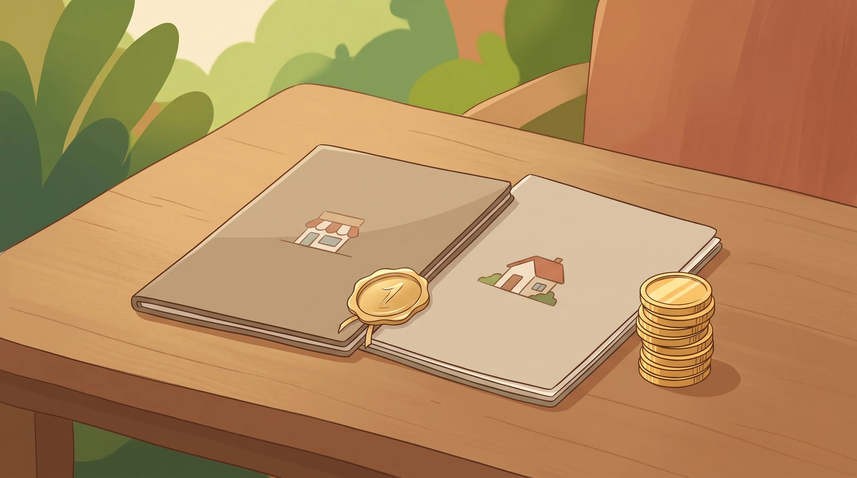 Digital illustration for article section "The "First" Gets Complicated" in "YC-Backed Kinro Pivots to Autonomous AI Insurance Brokerage" - A beautifully stylized, minimalist composition featuring a modern golden seal with a subtle number "...