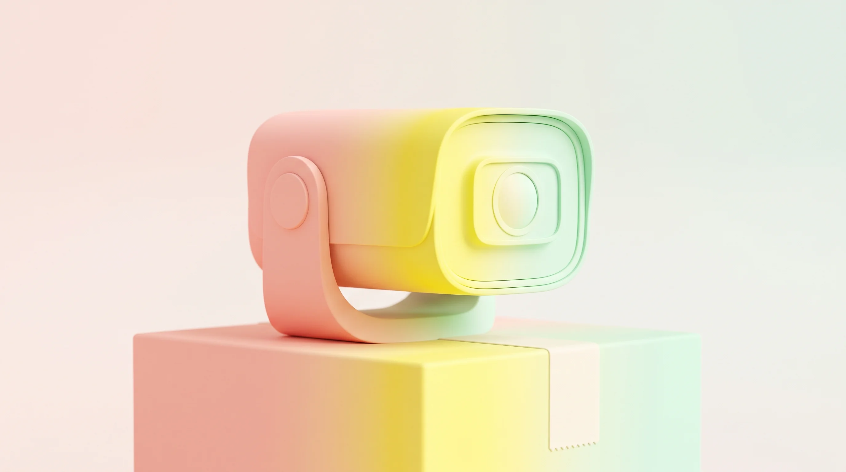 Digital illustration for article section "Shipping Product While Others Chase Capital" in "Luxonis Funding Claims Unverified Despite Computer Vision Momentum" - A sleek, minimalist edge AI camera system, conceptually designed to represent the "eyes, ears, and b...