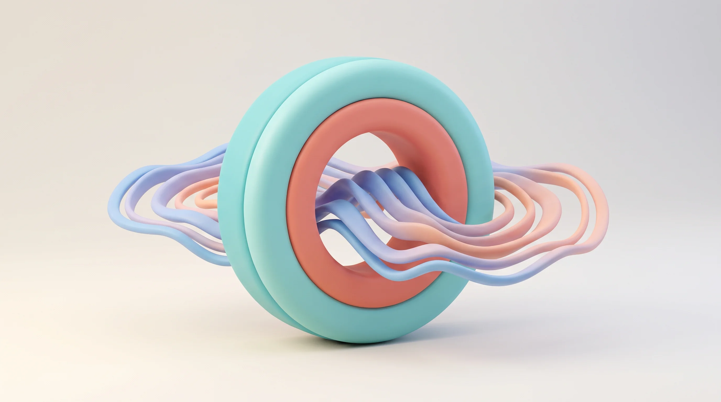 Digital illustration for article section "The RF-Encoded Gambit" in "The Race to Reinvent MRI: How Startups Are Making Cancer Screening Affordable" - A clean, minimalist 3D conceptual illustration representing biomedical engineering and advanced MRI ...