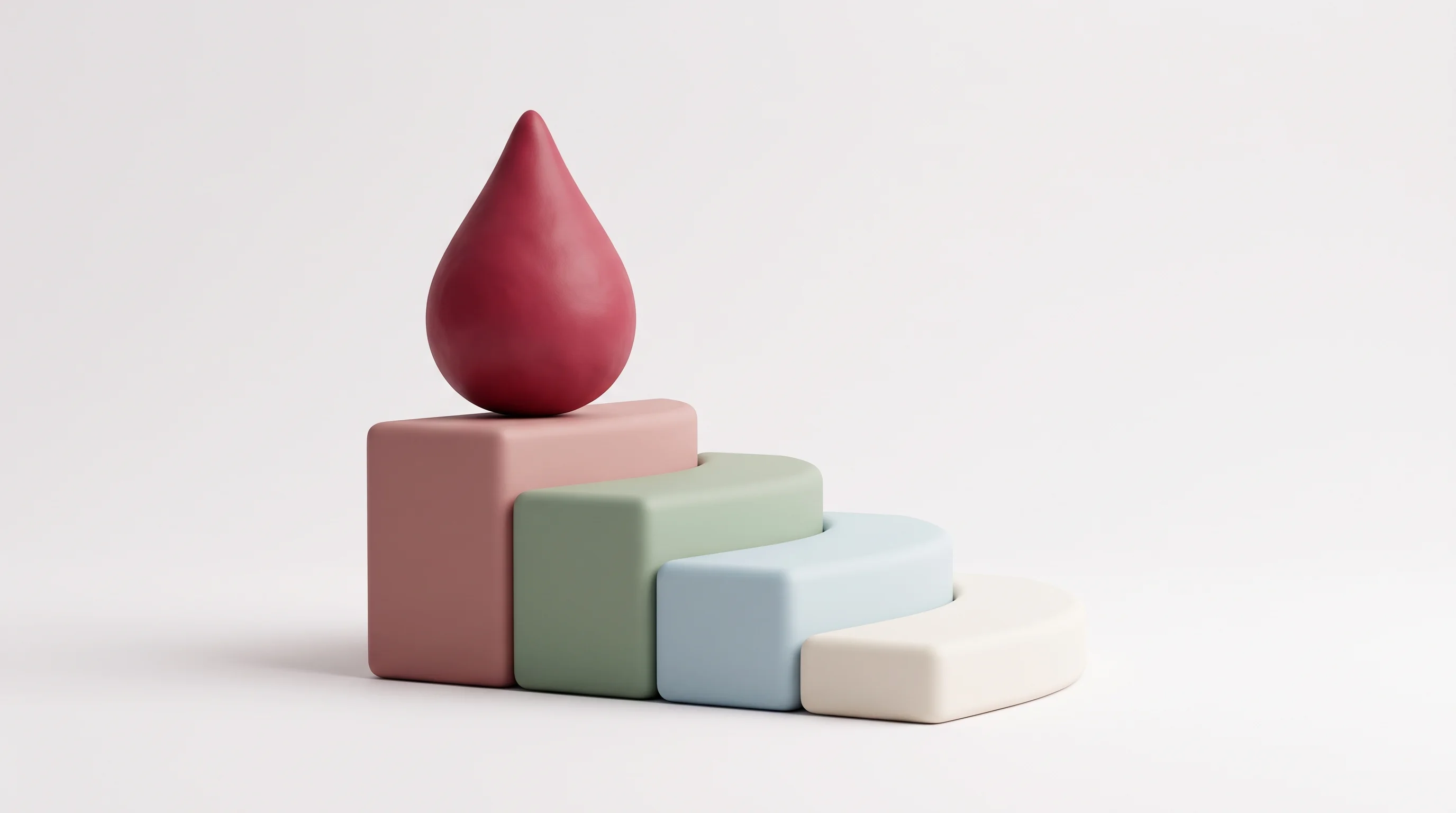 Digital illustration for article section "The Bigger Picture" in "The Race to Reinvent MRI: How Startups Are Making Cancer Screening Affordable" - A conceptual, minimalist 3D illustration representing multi-cancer early detection blood testing, fe...