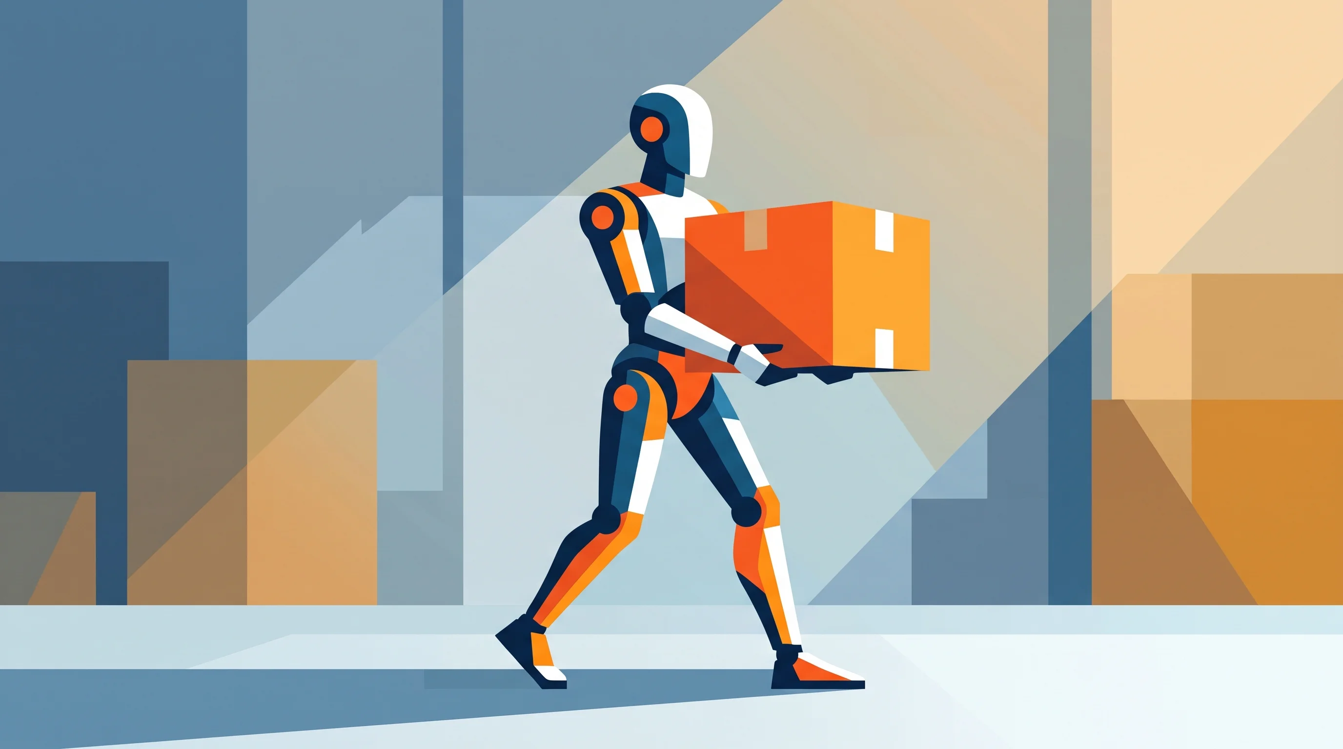Digital illustration for article section "From Polished Demos to Paying Customers" in "YC-Backed Twolabs Launches Robot Platform to Democratize Caregiving AI" - A conceptual illustration representing the transition of advanced robotics from polished stage demos...