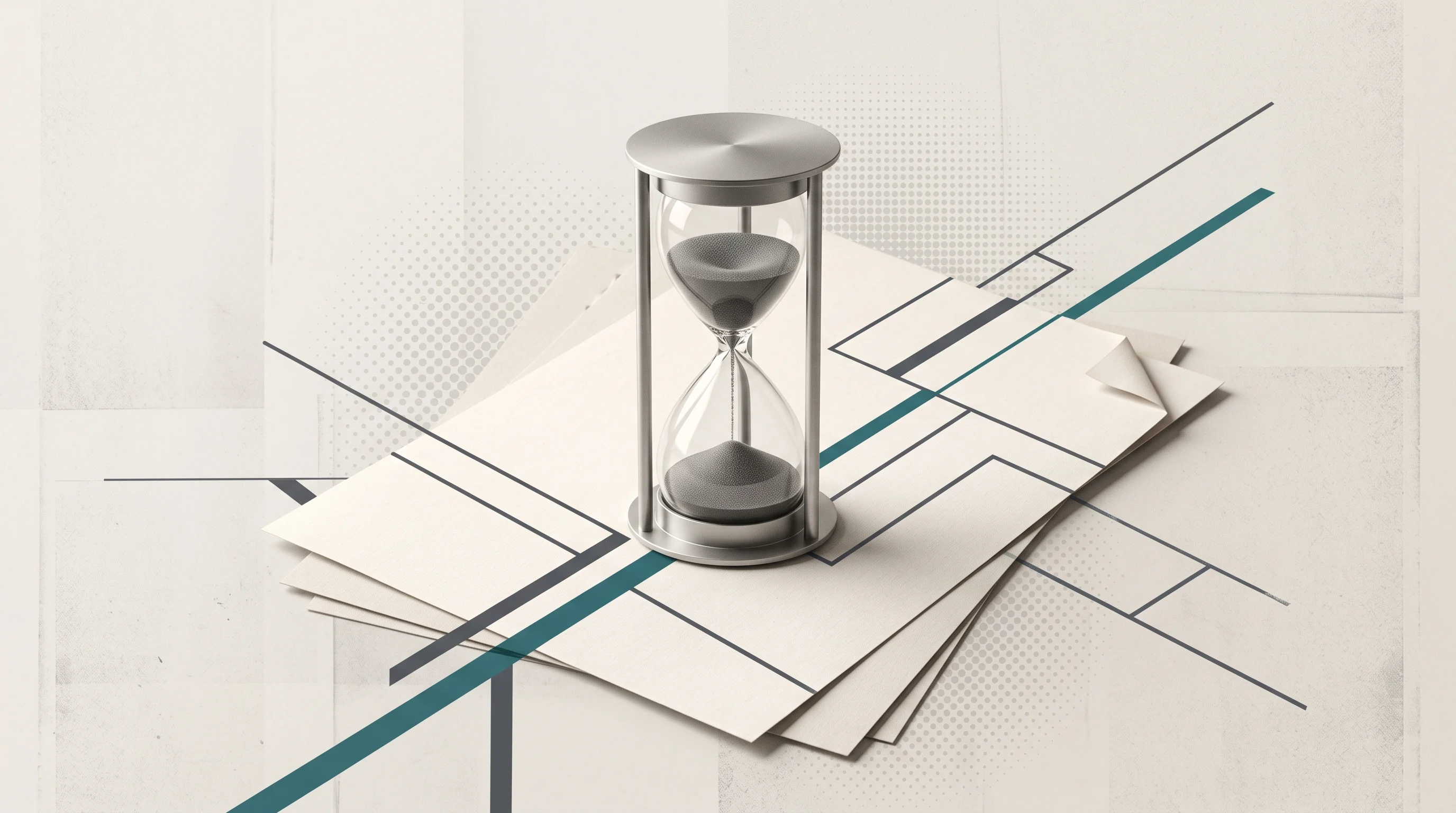 Digital illustration for article section "What Happens Next Determines Everything" in "Lumius Launches 3D Ultrasound System to Simplify Vascular Access" - A clean, minimal conceptual image representing the waiting period for medical regulatory approval, f...