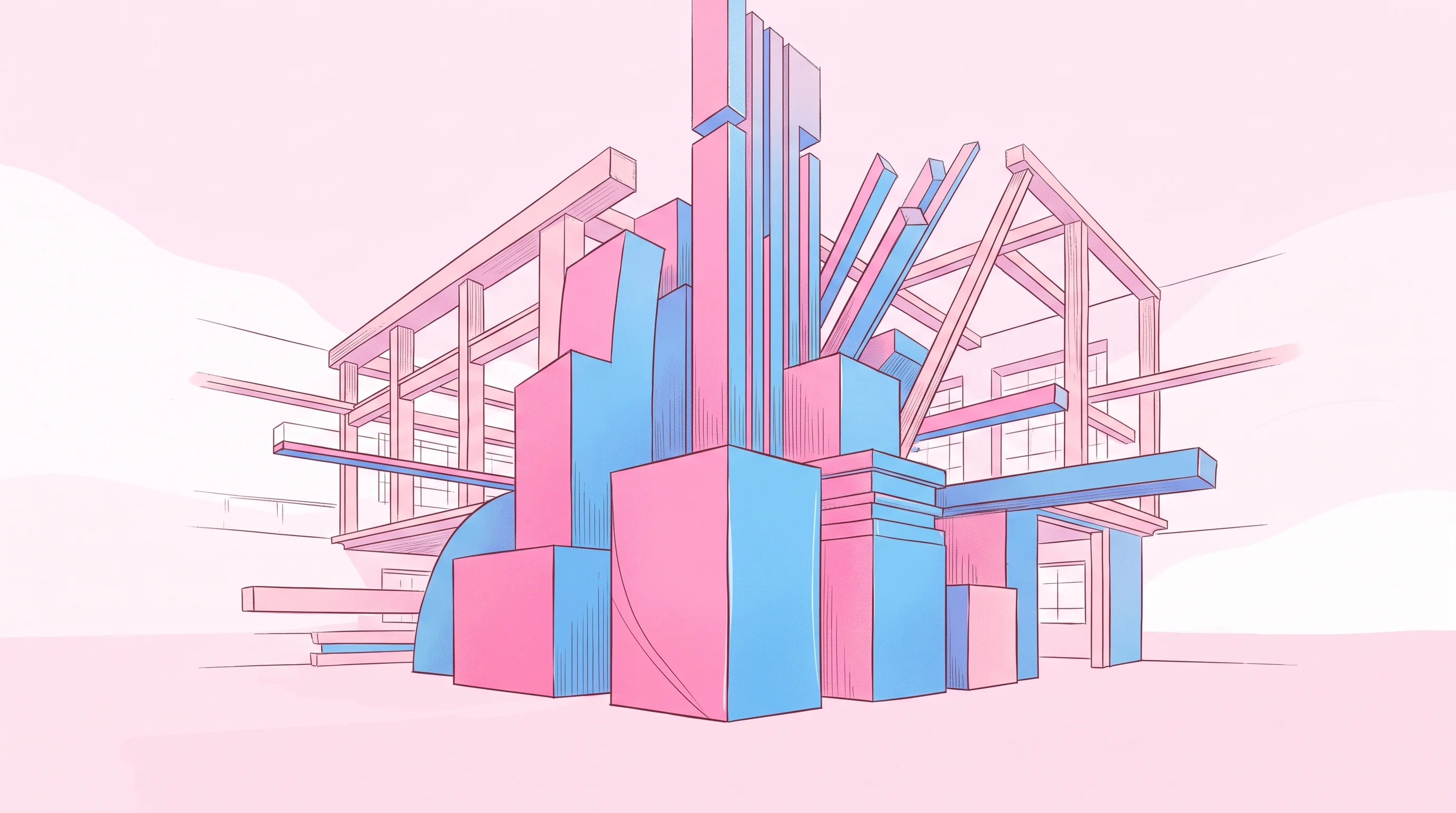 Digital illustration for article section "Growing Fast, If Not Quietly" in "Besty AI Raises $3.75M to Automate Vacation Rental Operations" - A conceptual and modern illustration representing rapid business growth and expansion into a large n...