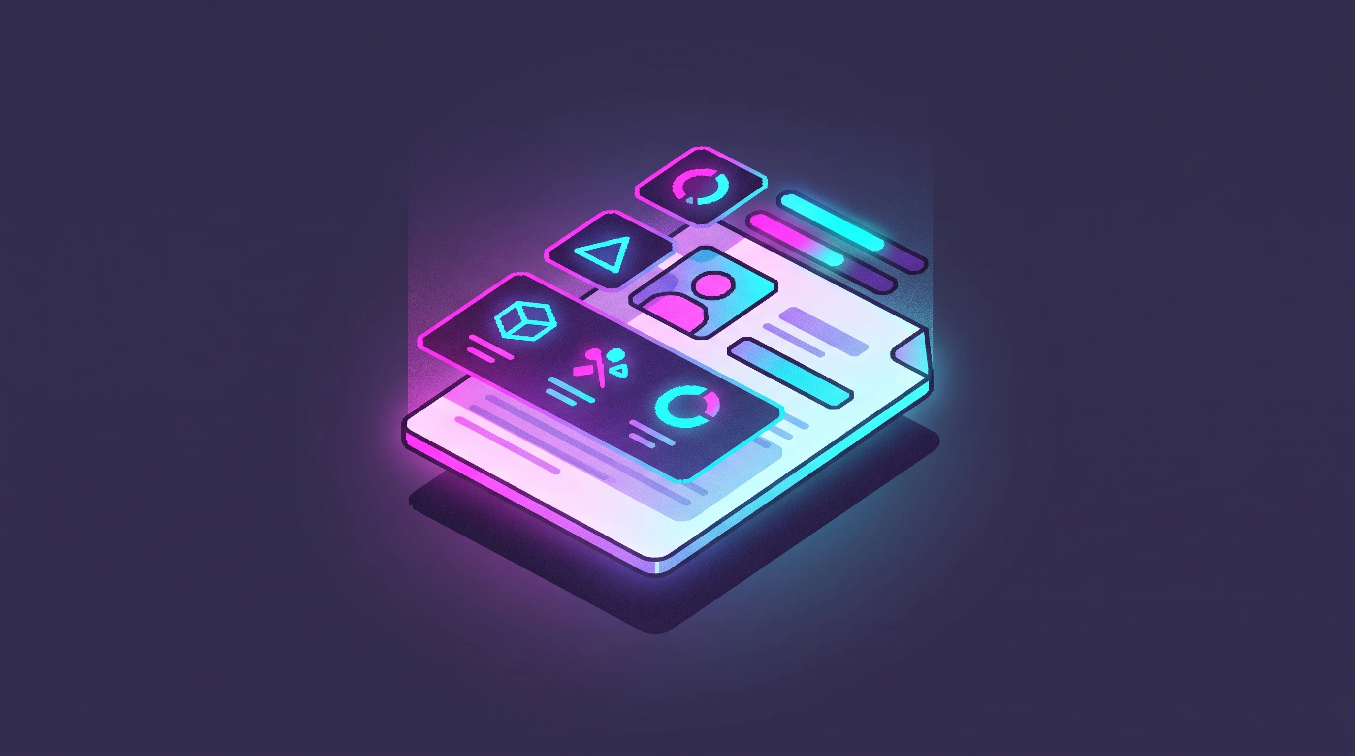 Digital illustration for article section "The AI Layer" in "Hiretivo Launches Verified Engineer Platform for Startup Hiring" - A conceptual, minimalist illustration representing an "AI Layer" analyzing candidate summaries, feat...
