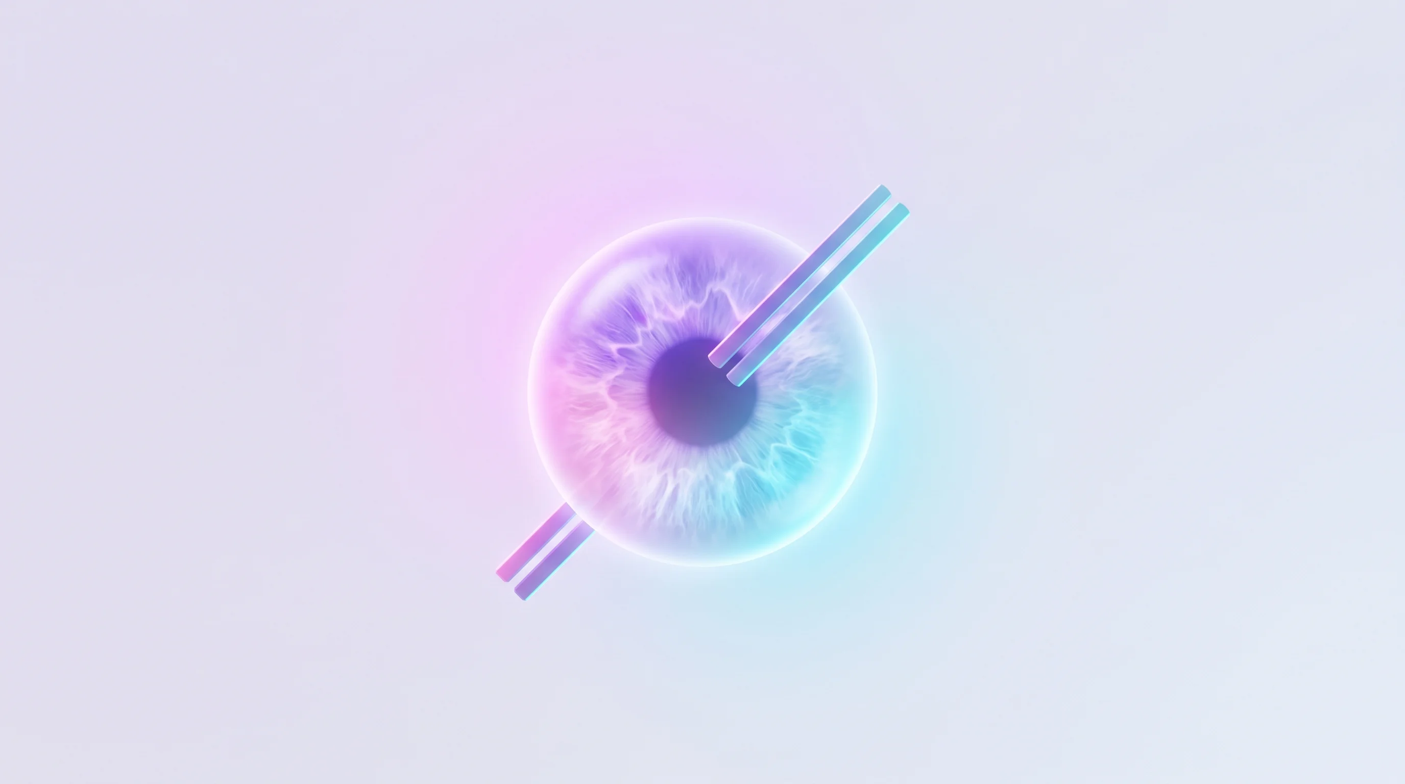 Digital illustration for article section "Beyond the Retina" in "Ollin Biosciences Raises $330M to Challenge Roche in Eye Disease" - A minimalist, conceptual artwork representing advanced ophthalmic medicine and dual-pathway inhibiti...