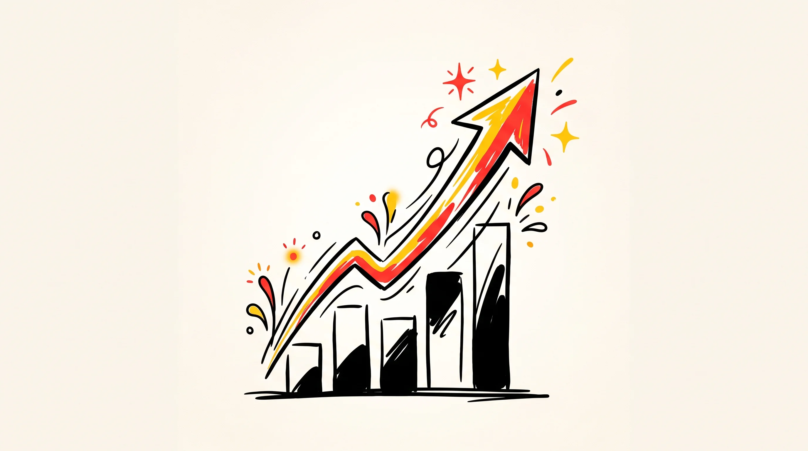 Digital illustration for article section "What Early Users Are Saying" in "Baz Raises Seed to $17M, Launches AI Planner to Review Code Before It's Written" - A minimalist, hand-drawn conceptual illustration representing rapid performance growth and positive ...