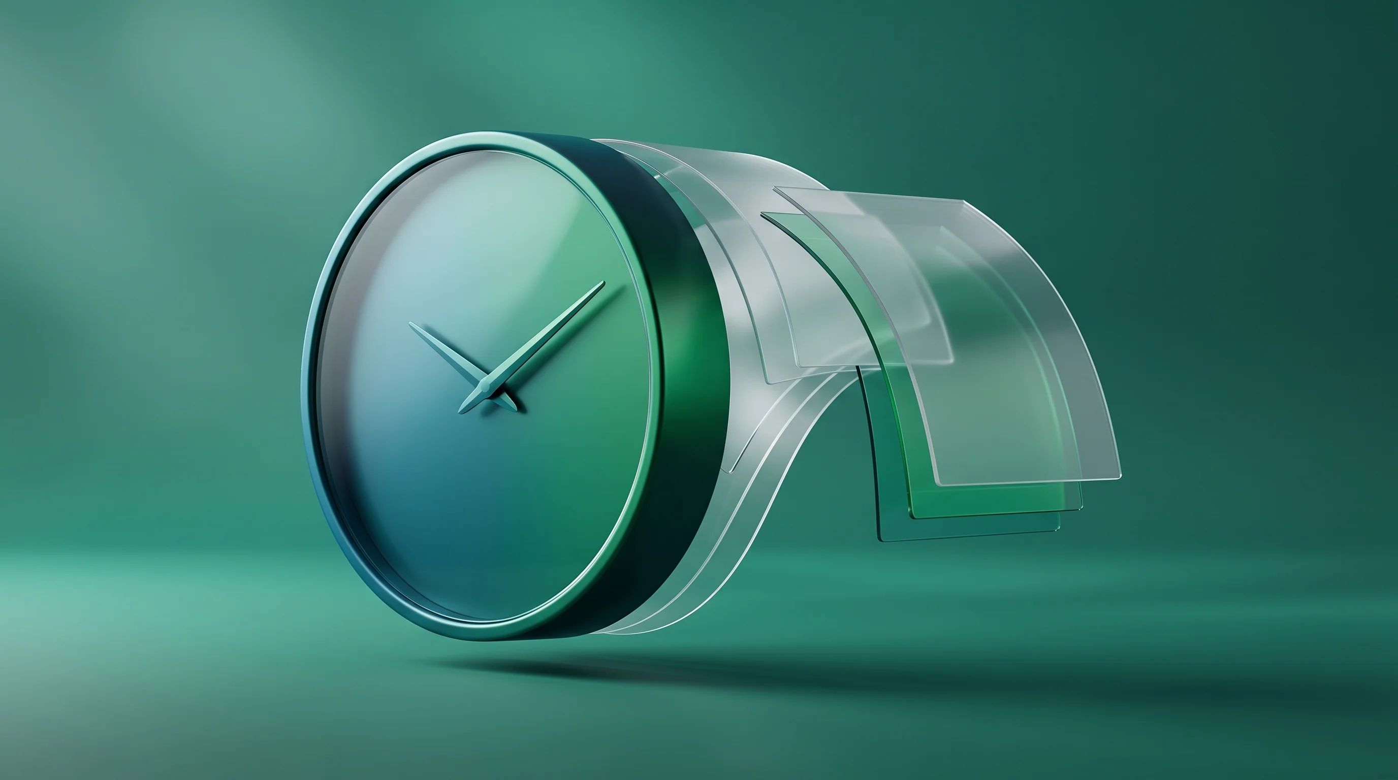 Digital illustration for article section "The Regulatory Clock Starts Ticking" in "Agent-Native Workspaces Challenge 50 Years of Single-Cursor Computing" - A clean, minimalist conceptual art composition representing the ticking regulatory timeline of the E...
