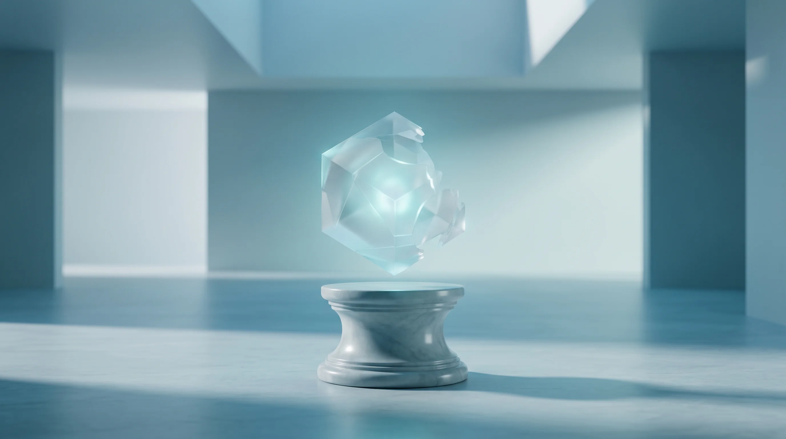Digital illustration for article section "What's Missing" in "Truffle Launches AI-Native OS for Restaurant Back-of-House Ops" - A conceptual 3D rendering symbolizing a thin public presence and elusive discovery, featuring a sing...