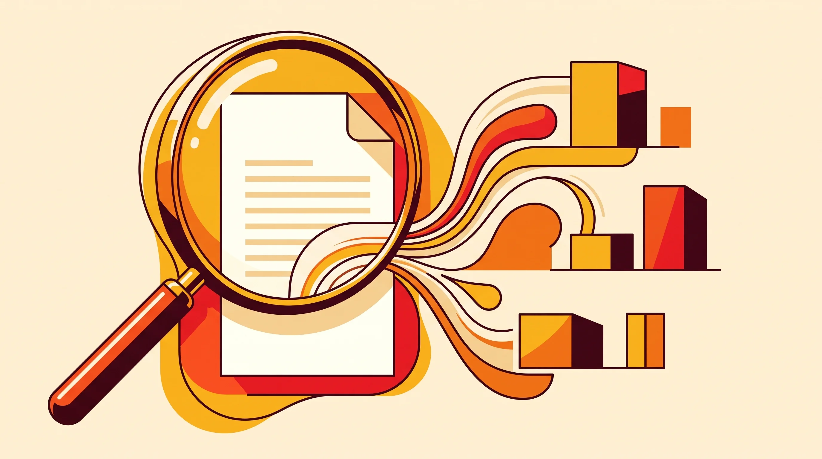 Digital illustration for article section "Early Customers, Real Use Cases" in "Context.dev Launches Real-Time Web Context API for AI Agents" - A clean, minimal, and conceptual illustration of a large, elegant magnifying glass focusing closely ...