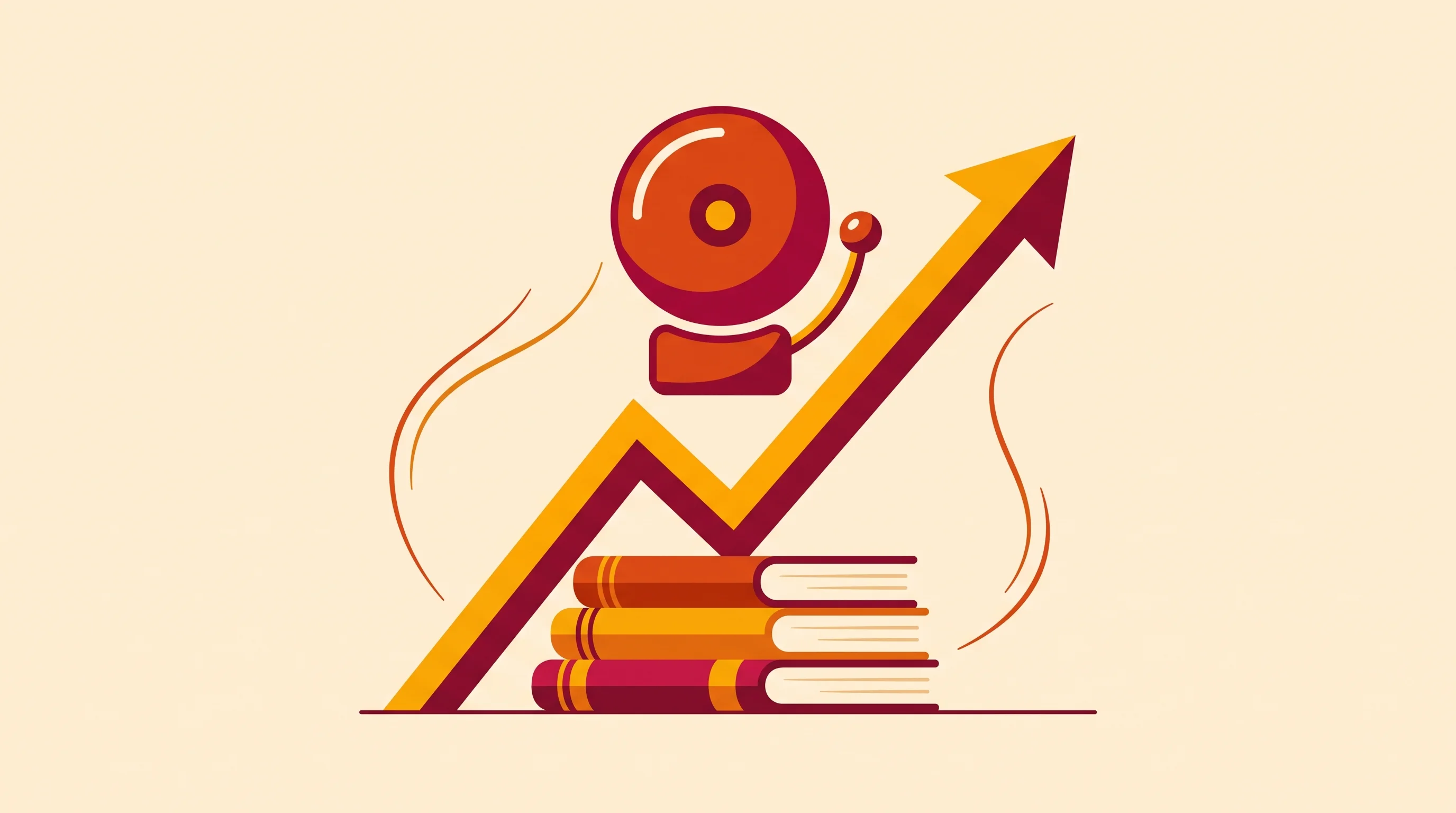 Digital illustration for article section "Who's Behind It" in "Context.dev Launches Real-Time Web Context API for AI Agents" - A minimalist, conceptual illustration featuring a sleek, stylized alarm bell resting atop a dynamica...