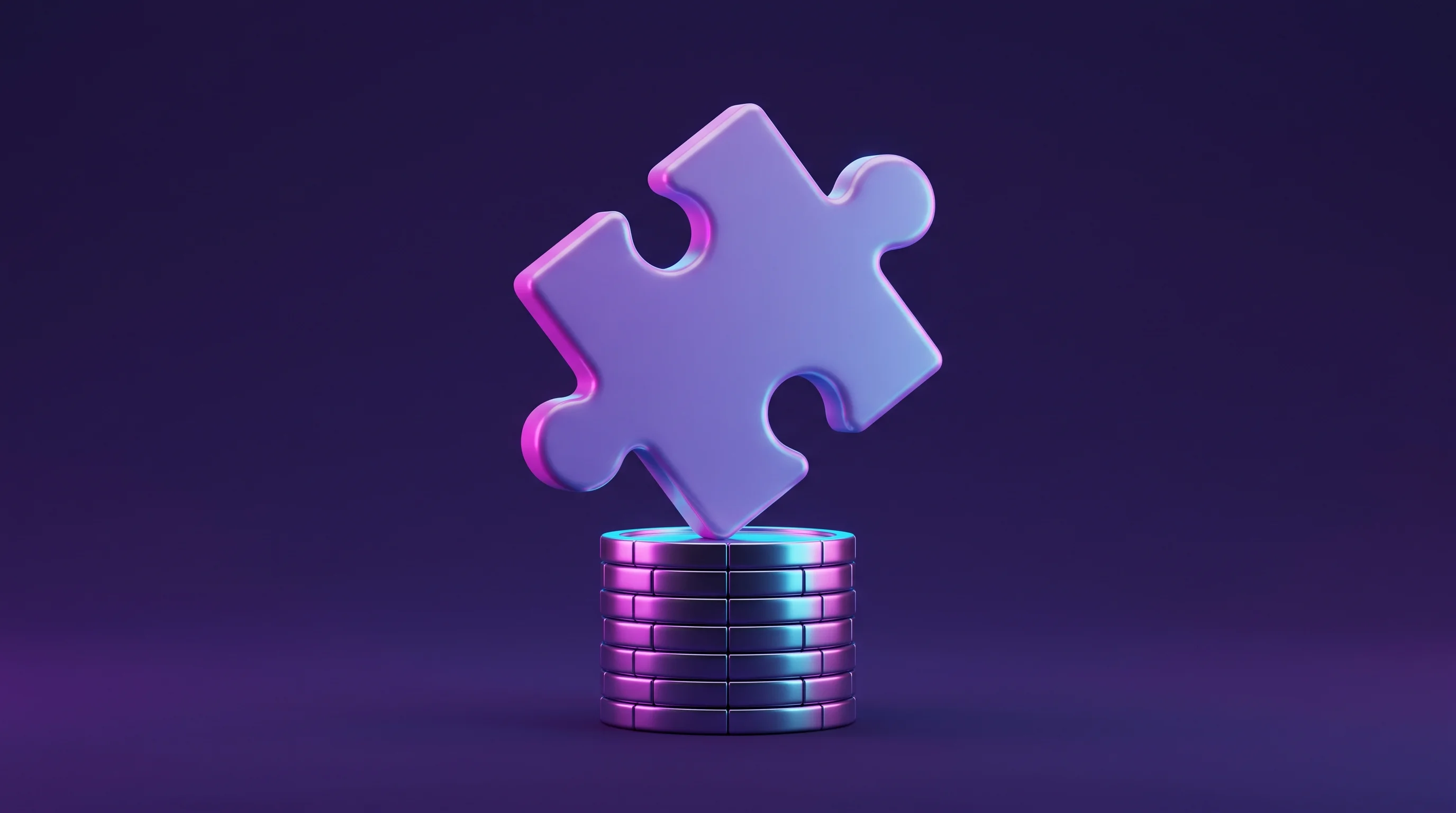 Digital illustration for article section "The Unit Economics Puzzle" in "YC's Cova Launches AI-Native Home Care Agency in Michigan" - A conceptual, minimalist 3D illustration of a single, oversized puzzle piece delicately balancing on...