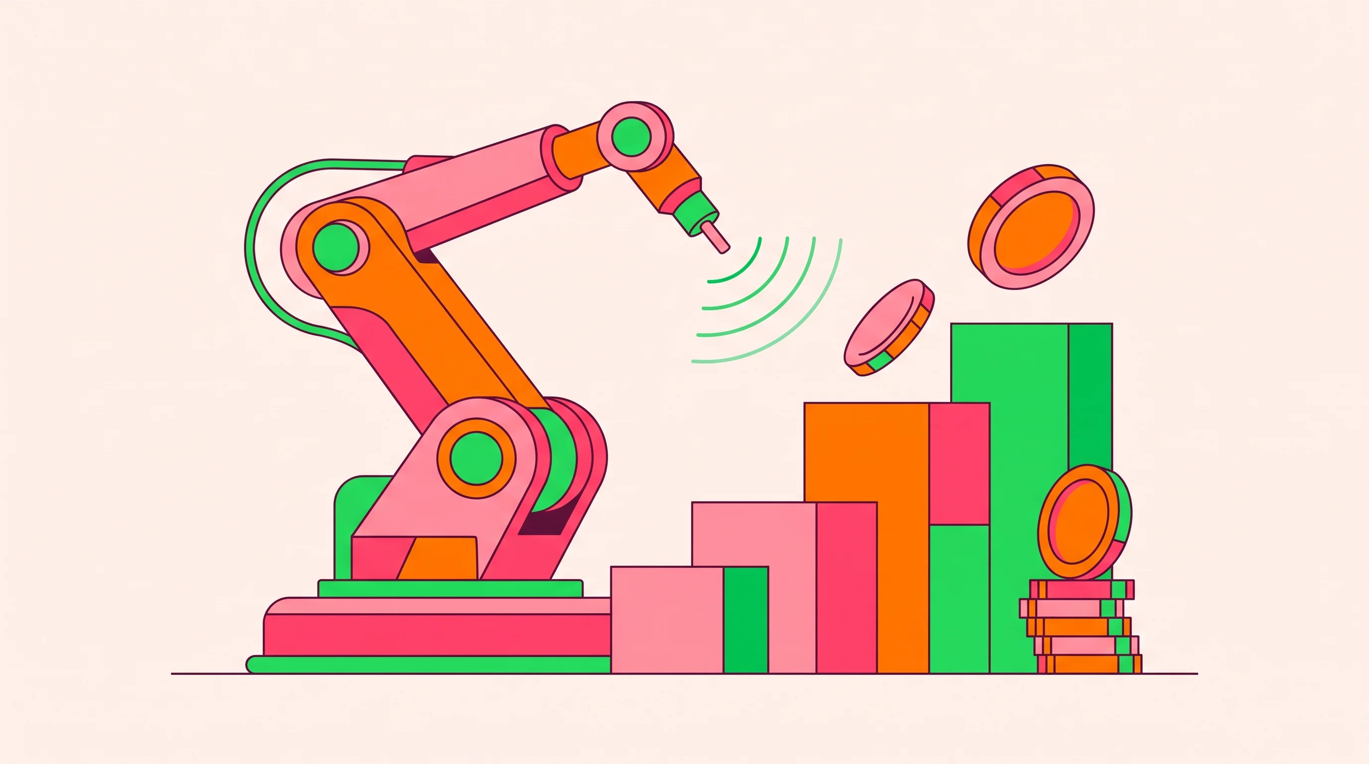 Digital illustration for article section "The Competitive Landscape" in "Rosota Raises $965K Seed for AI-Native Surgical Robots" - A clean, minimalist illustration of a sleek surgical robotic arm emitting a gentle, non-invasive ene...