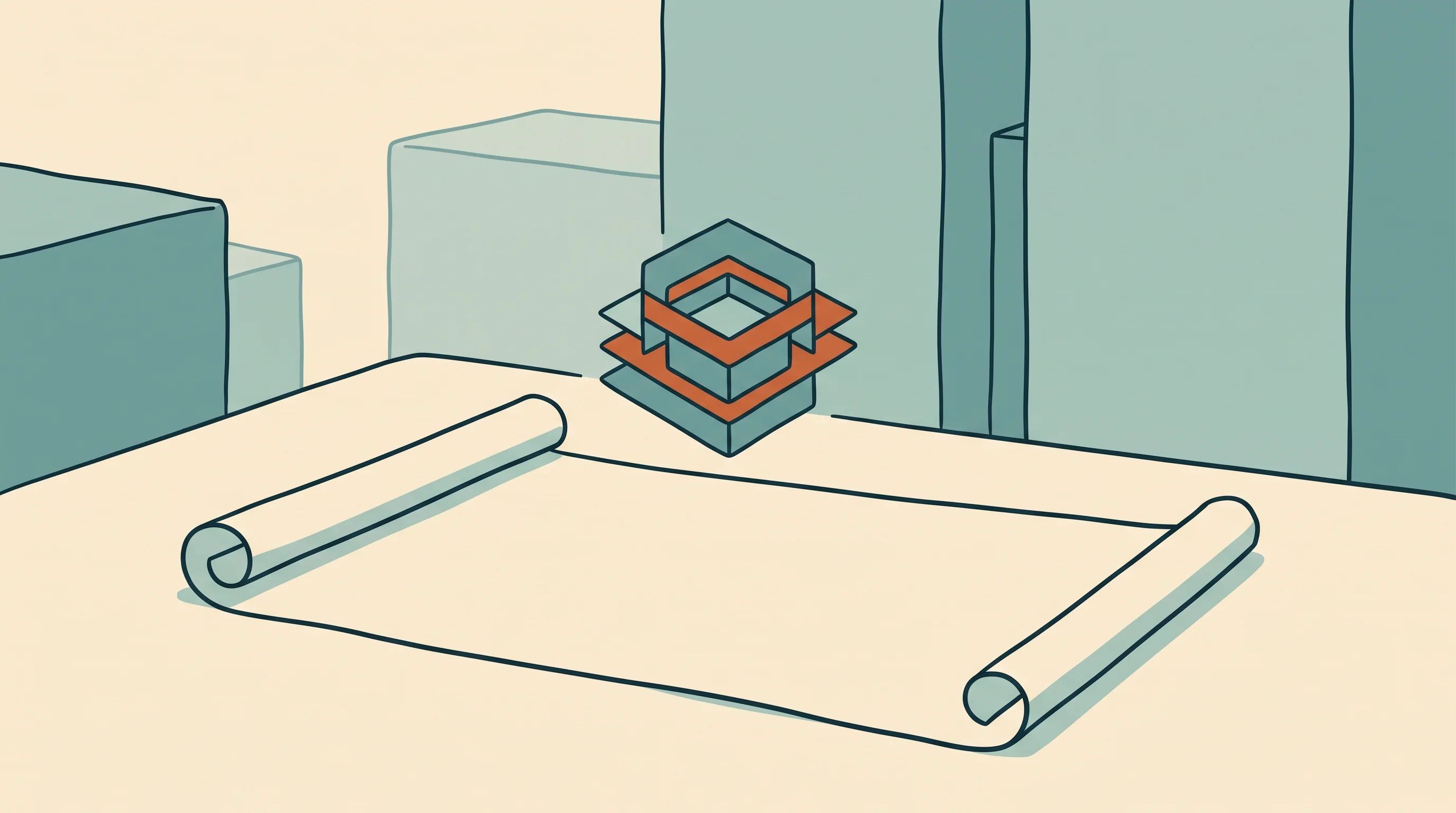 Digital illustration for article section "Building Against Decades of Incumbency" in "LinqAlpha Closes $22M Series A to Scale AI Research for Investors" - A conceptual and minimalist illustration representing a company building against decades of incumben...