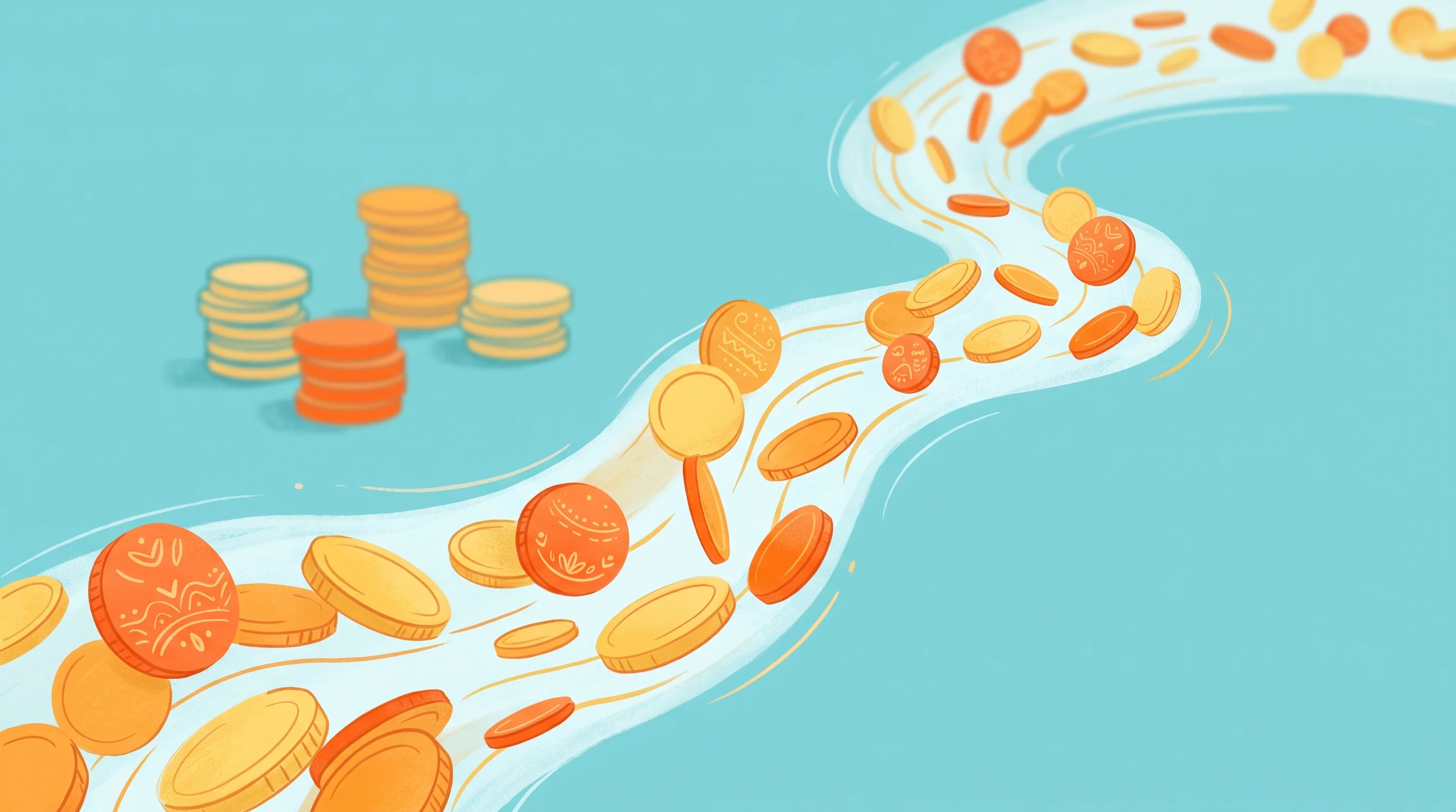 Digital illustration for article section "The Competitive Landscape" in "Zebec Launches Blockchain Payroll on Stellar as Stablecoin Payments Go Live" - A conceptual, modern illustration representing real-time streaming payroll in a competitive landscap...