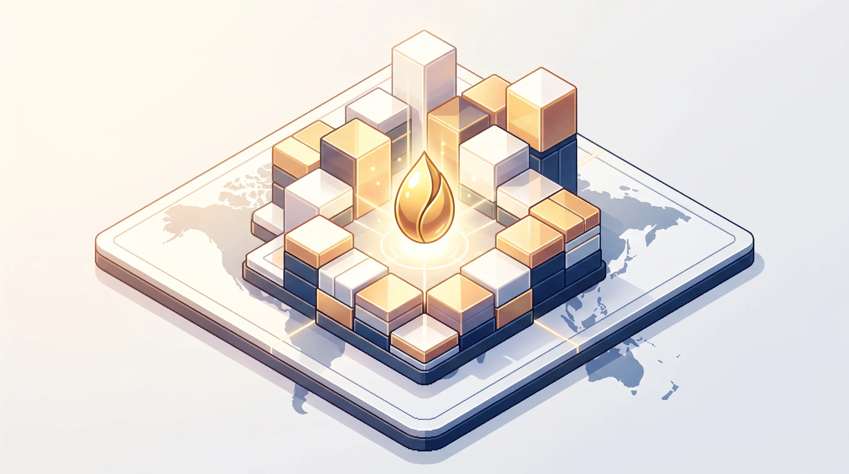 Digital illustration for article section "What $7 Million Gets You" in "Amity Robotics Raises $7M Seed for AI-Powered Physical Concierges" - A clean, minimal, and conceptual top-down isometric view of a sleek, modern architectural platform e...