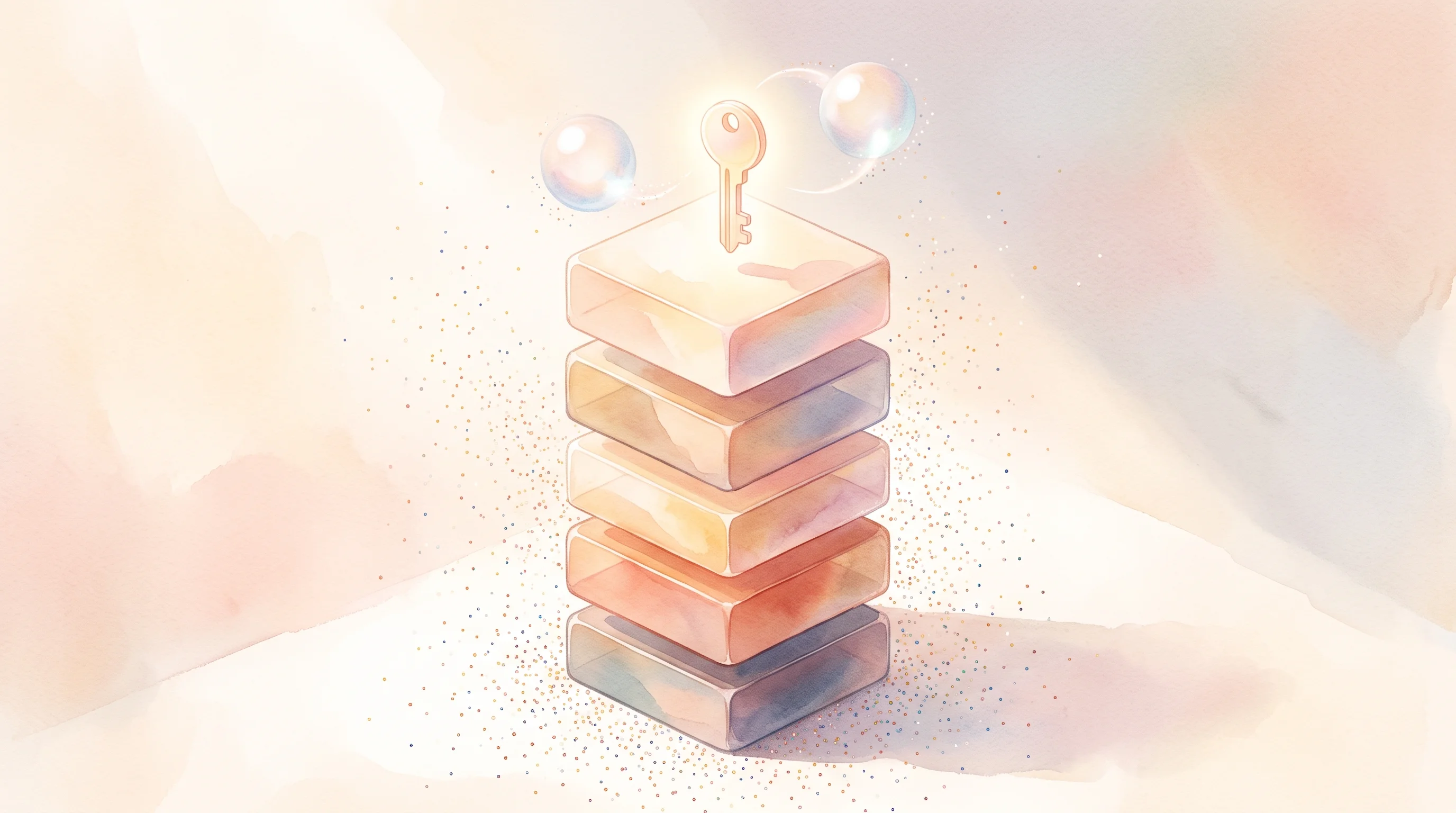 Digital illustration for article section "Building the Stack" in "Inkbox Gives AI Agents Email, Phone, and iMessage in YC S26 Launch" - A clean, minimalist conceptual illustration representing the process of "Building the Stack" and aut...