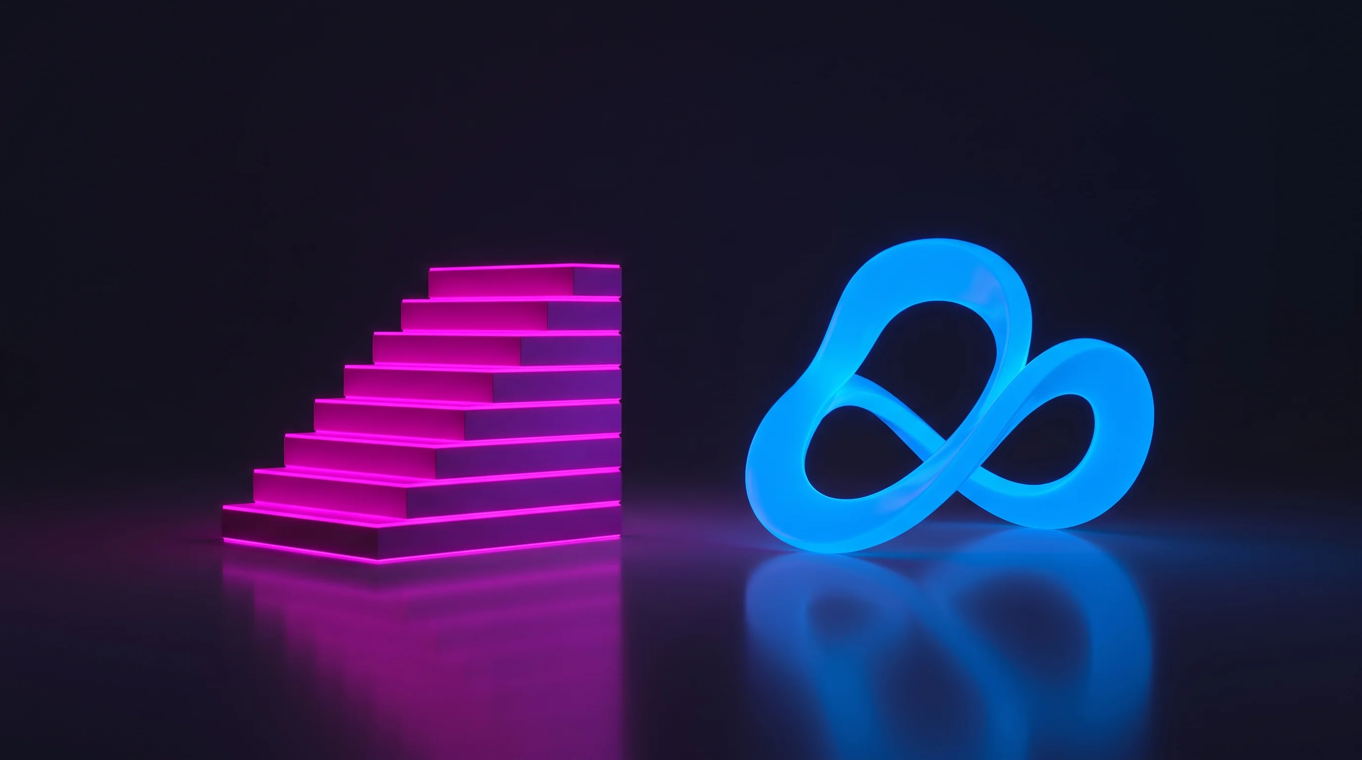 Digital illustration for article section "Two Models, Different Approaches" in "Bootstrapped Coasty Launches AI Agent That Controls Desktops at 82% OSWorld" - A clean, minimalist conceptual composition featuring two distinct, modern geometric sculptures resti...