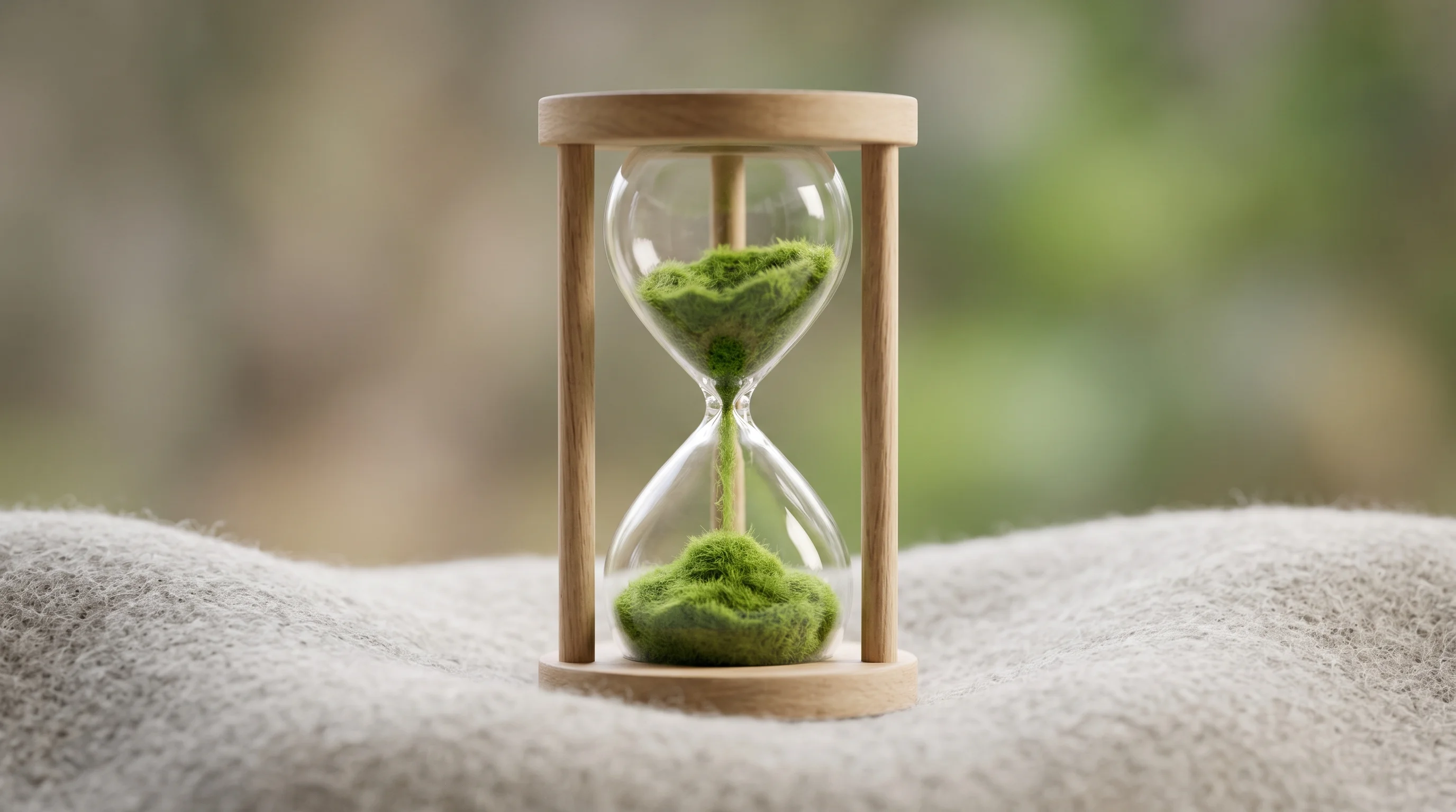 Digital illustration for article section "Real Deployments, Measured Enthusiasm" in "YC-Backed Levocred Launches AI Employee for Credit Team Automation" - A minimalist, elegant hourglass resting on a soft, undulating surface, symbolizing operational effic...