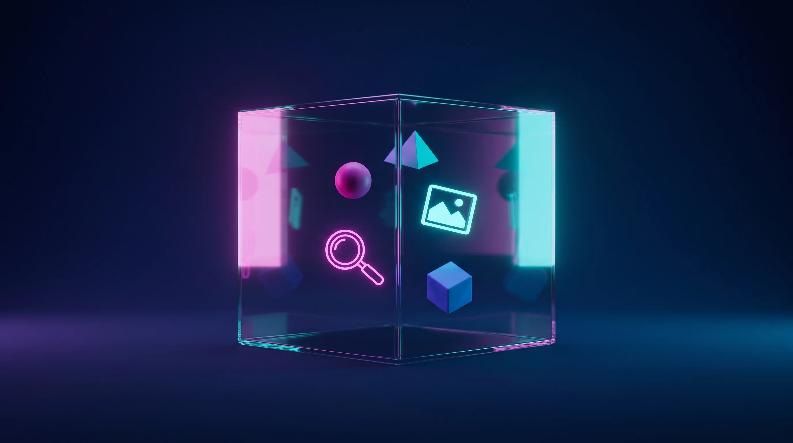 Digital illustration for article section "The Agent Bet" in "Arena Hits $100M Revenue in 8 Months With AI Evaluation Platform" - A minimalist, conceptual representation of an AI testing sandbox, featuring a sleek, transparent gla...