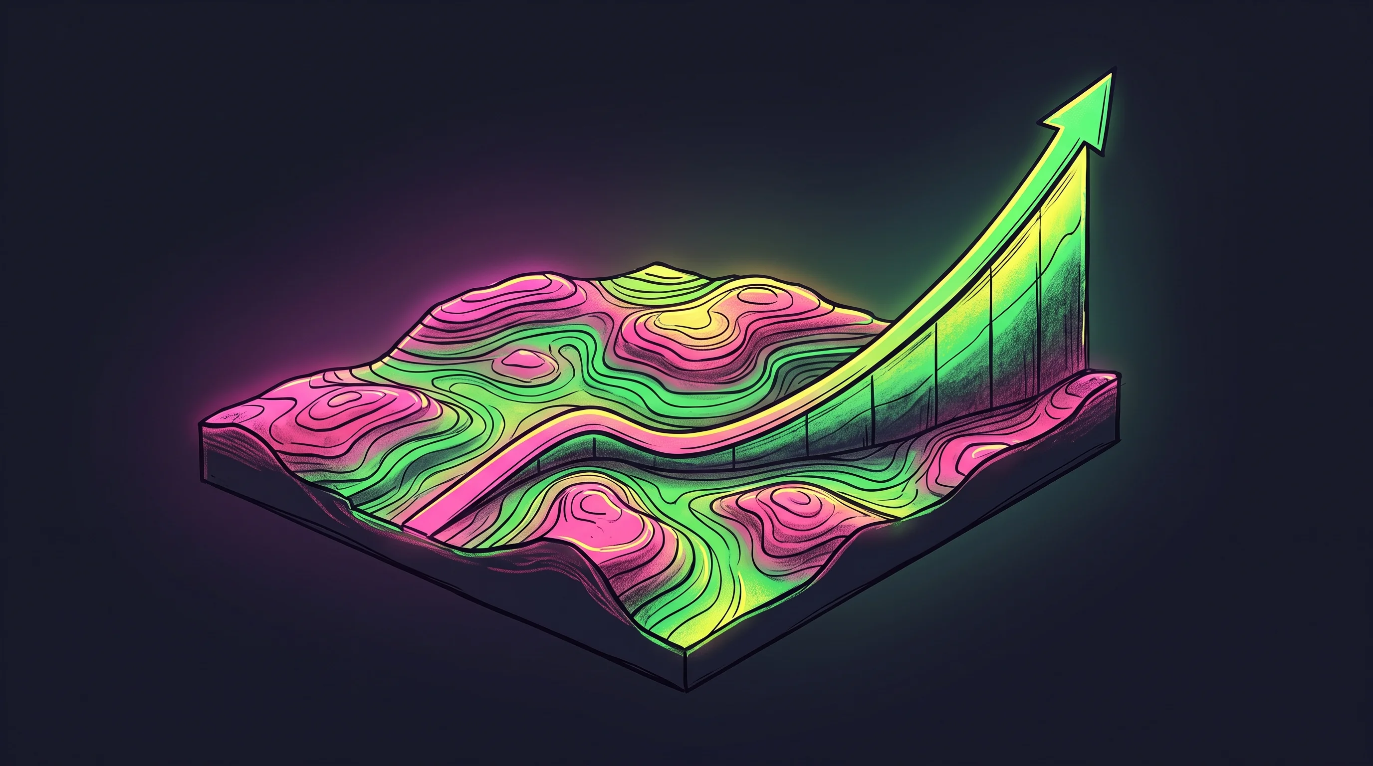 Digital illustration for article section "What Happens Next" in "YC's Mireye Builds Data Layer for Physical-World AI Agents" - A clean, minimal, and conceptual illustration representing the future growth and trajectory of the g...