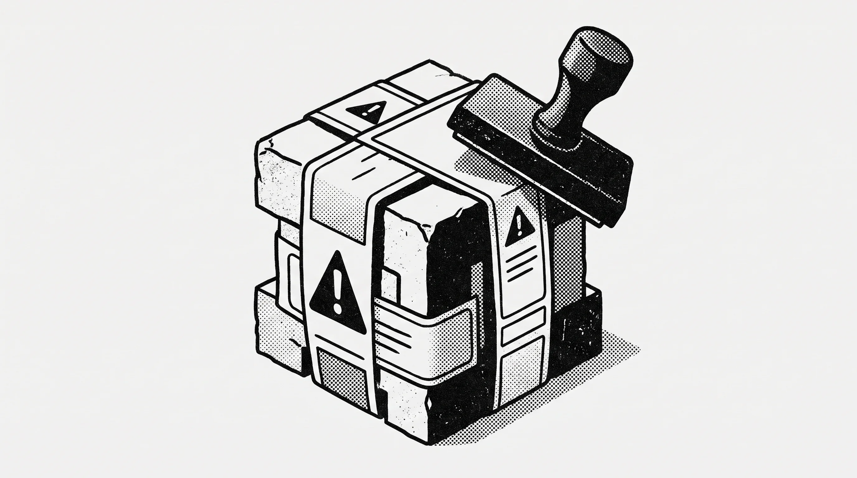Digital illustration for article section "Regulation Arrives Before the Standards Do" in "Talp's $20M Pre-Seed Valuation Signals Bet on AI Synthetic Research" - A conceptual, minimalist editorial illustration representing the tightening regulatory environment o...