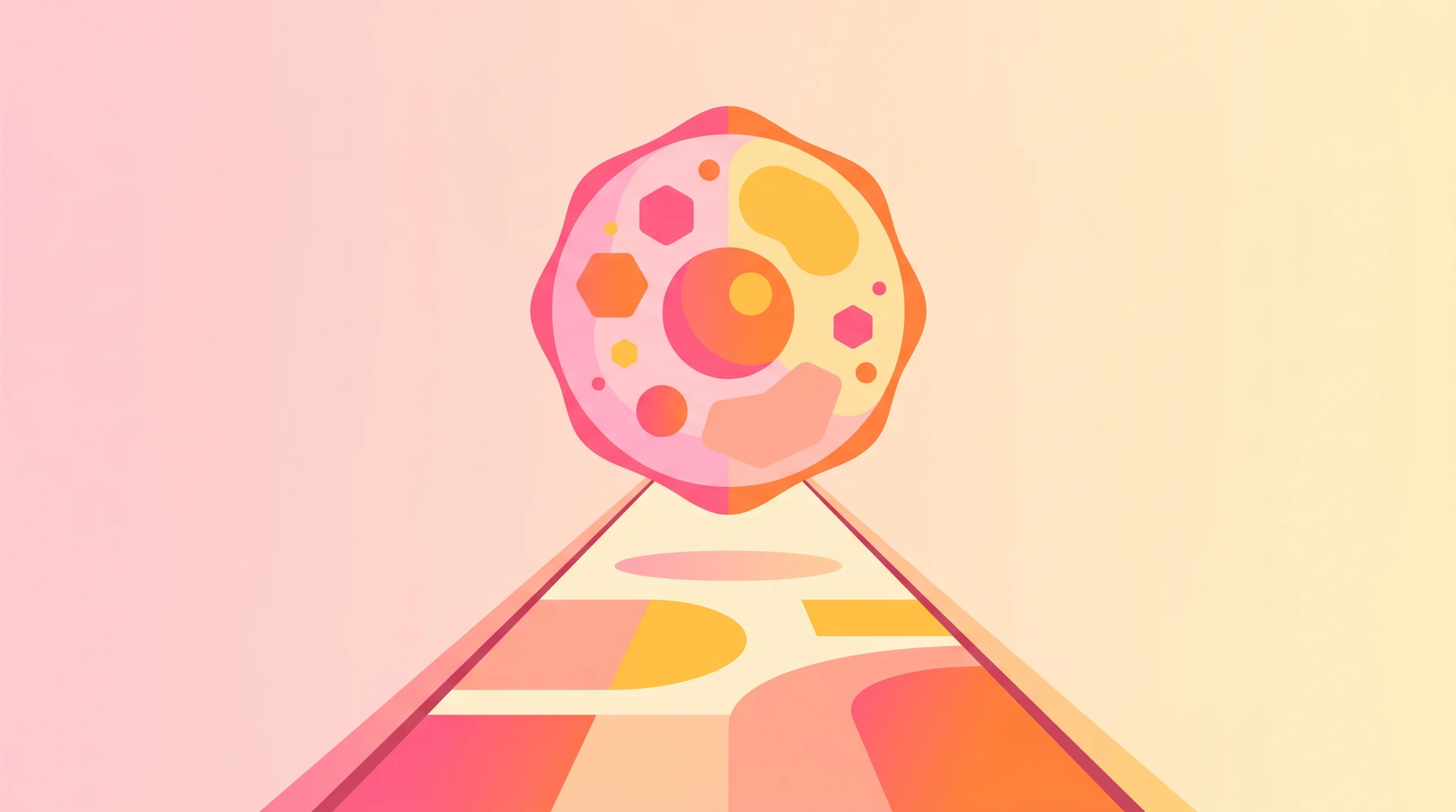 Digital illustration for article section "What Comes Next" in "The Virtual Cell Revolution: Mapping Disease Biology With AI" - A contemporary commercial illustration depicting the concept of the early-stage virtual cell revolut...