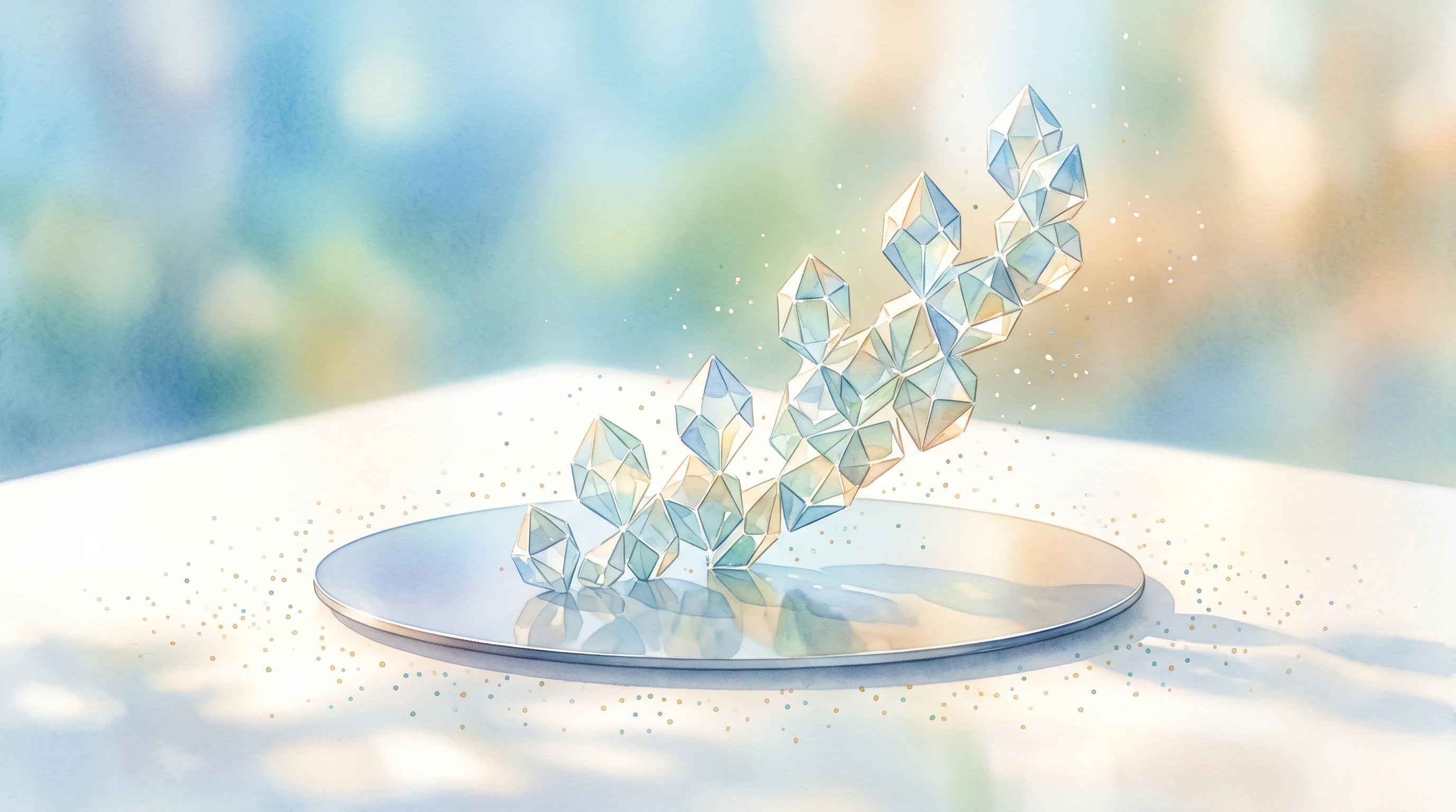 Digital illustration for article section "What Comes Next" in "Nobel Winner's Quantum Startup Qolab Raises $54M Series B" - A pristine, minimalist conceptual composition symbolizing a future roadmap and reproducible technolo...