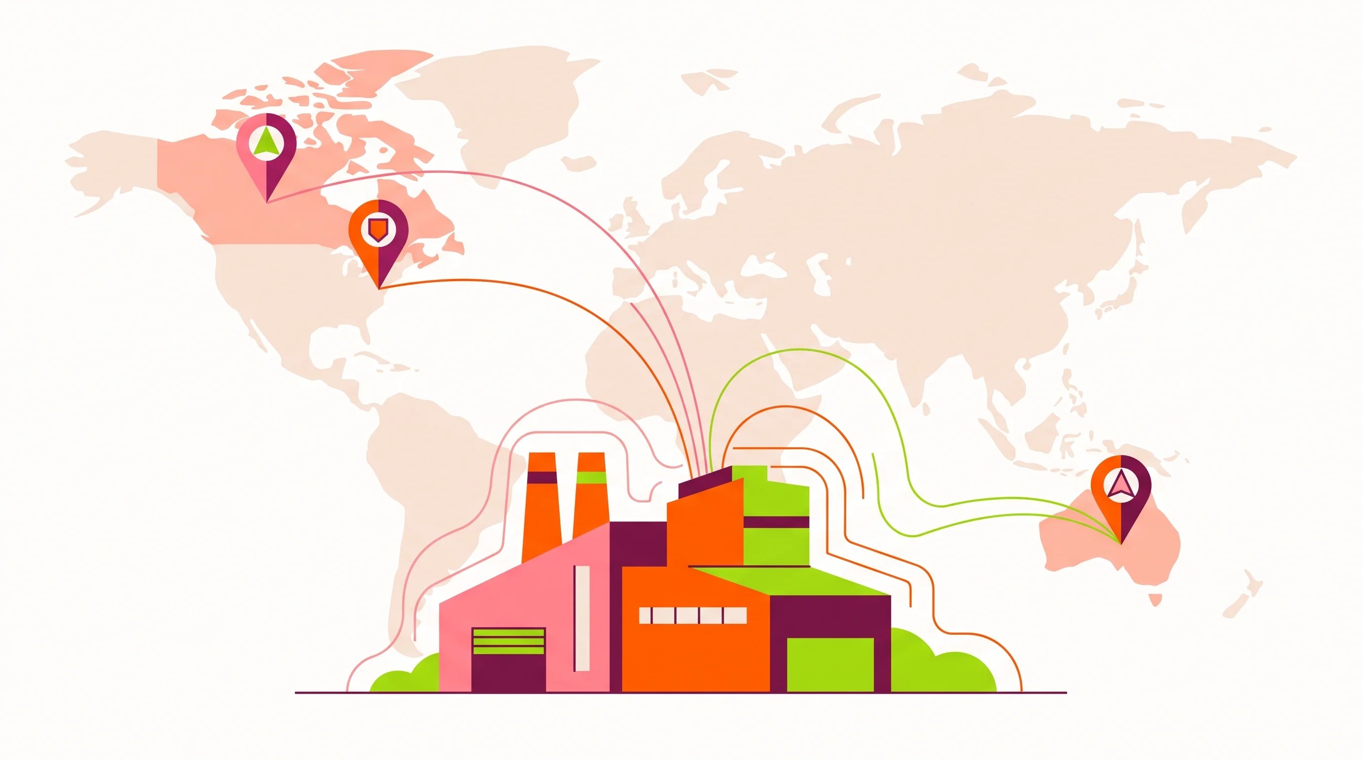 Digital illustration for article section "What Comes Next—and What Remains Uncertain" in "Dominion Dynamics Raises $139M CAD for Arctic Defense Tech" - A clean, minimalist conceptual illustration representing aggressive global business expansion, featu...