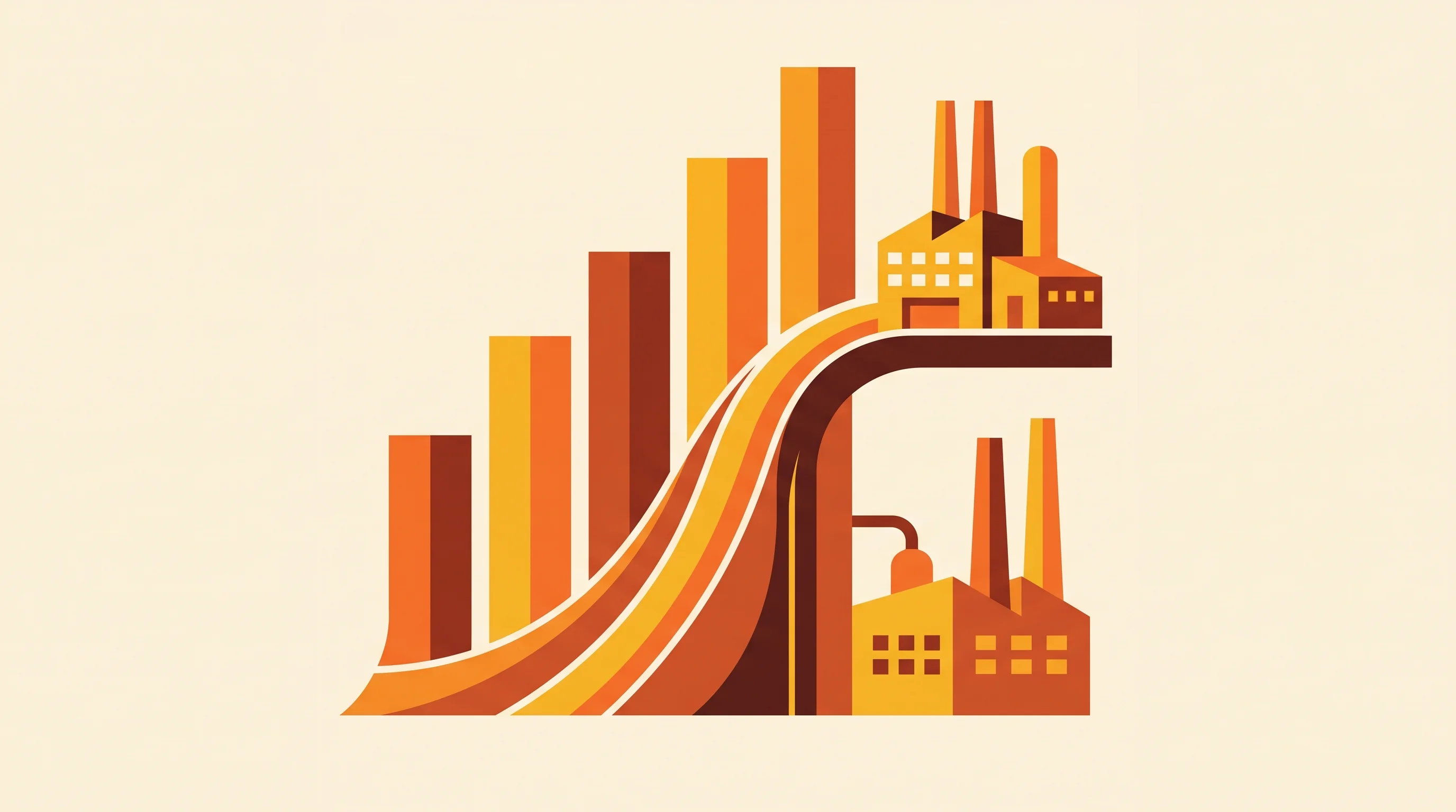Digital illustration for article section "Government Backing and Circular Math" in "World's Largest Second-Life Battery Factory Built in Six Weeks" - A minimalist, conceptual illustration representing government financial backing and the scaling of p...