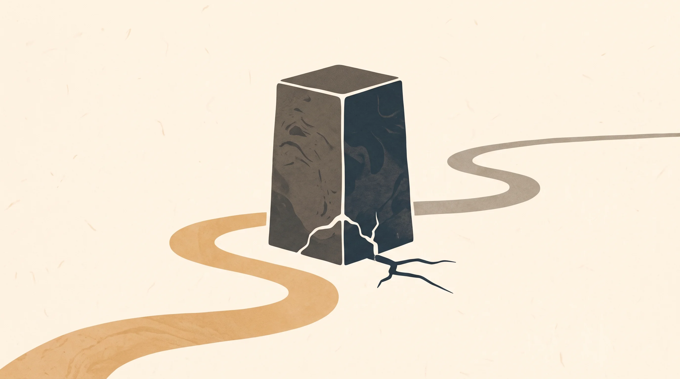 Digital illustration for article section "The Next Twelve Months" in "Inside Baud Labs' Plan to Eliminate Multipliers from AI Training" - A conceptual, minimalist hand-drawn illustration representing a radical breakthrough against establi...