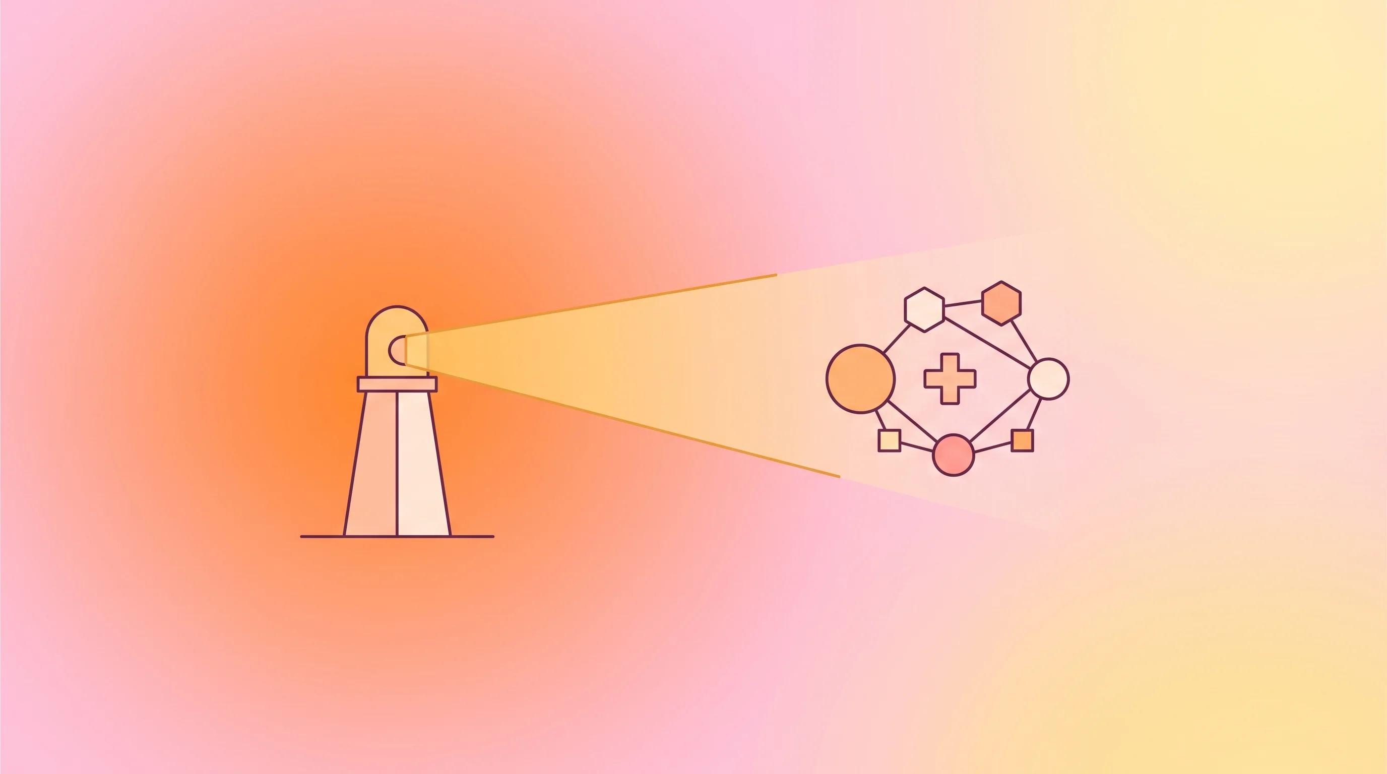 Digital illustration for article section "Early Traction, Small Team" in "How BeeKeeperAI's $12.1M Series A Unlocked Healthcare's Data Vaults" - A conceptual, modern commercial illustration featuring a minimalist, abstract beacon emitting a stru...