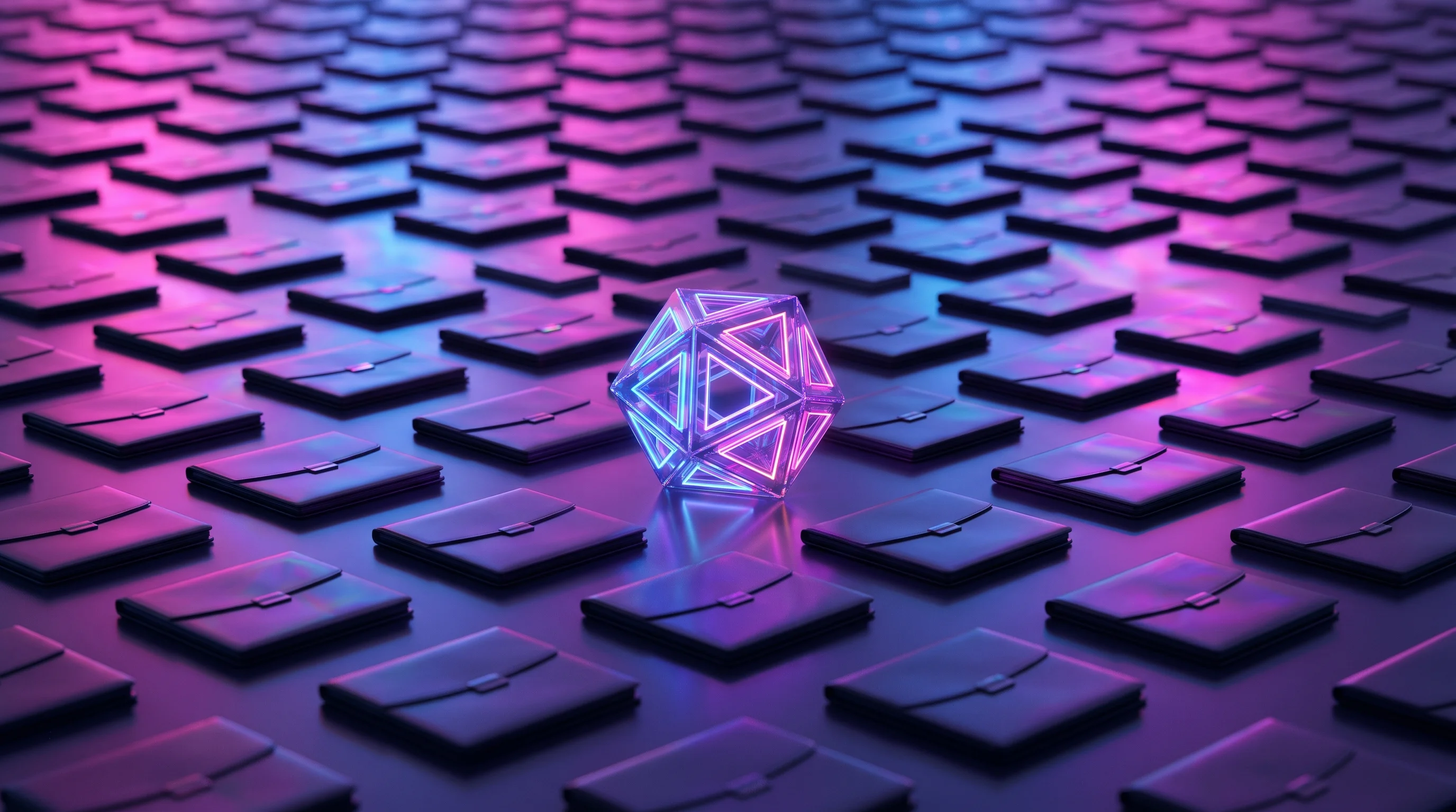 Digital illustration for article section "A Crowded Field, Perhaps More Than Expected" in "BidScript Raises $800K Pre-Seed for AI Proposal Knowledge Engine" - A conceptual, minimalist composition representing a crowded competitive field in tender-management s...