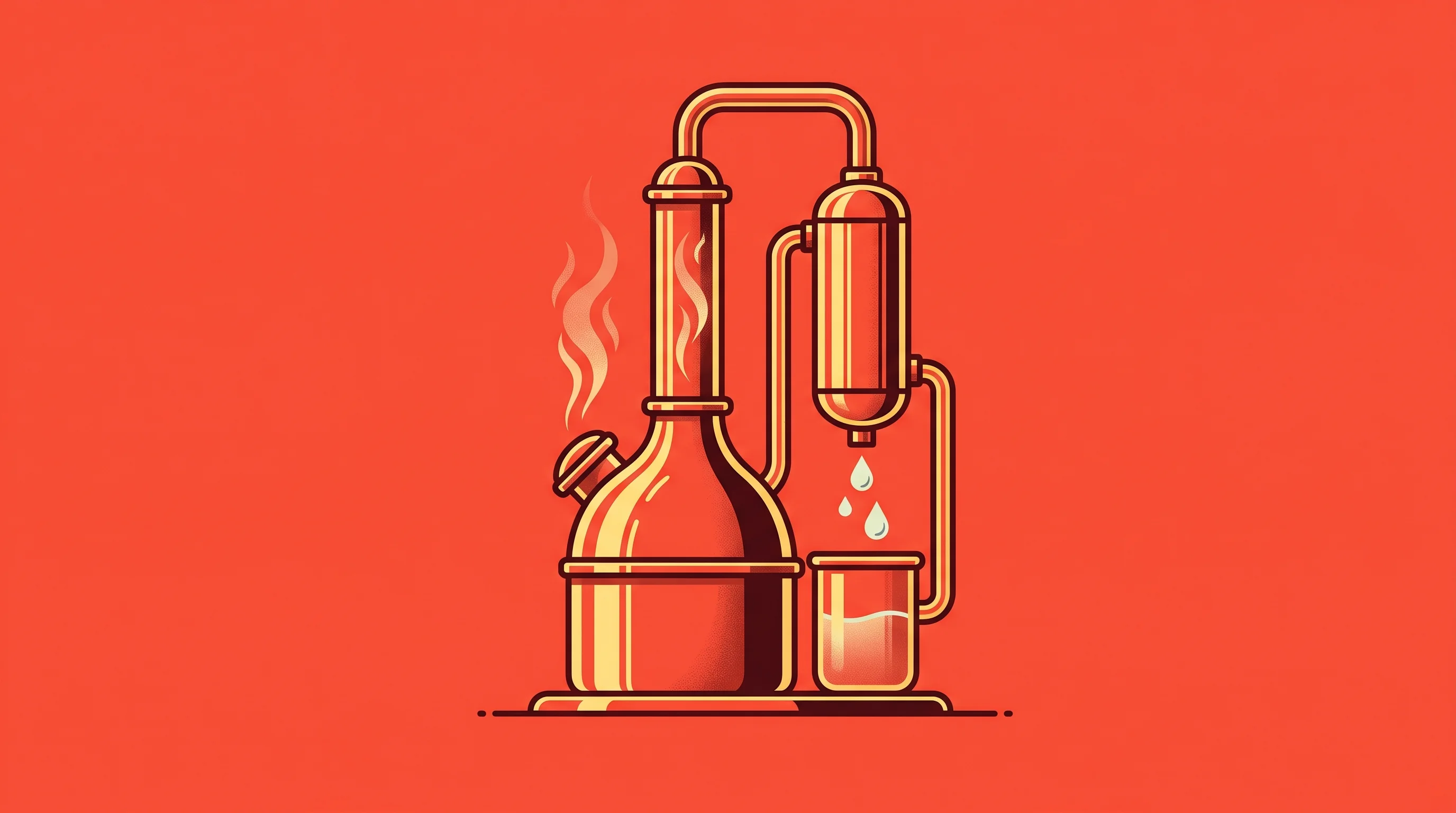 Digital illustration for article section "The Technology Beneath the Headline" in "Aquaback's $110M Claim: The Truth Behind the Water Tech Funding" - A clean, minimalist conceptual illustration of a sleek vapor compression distillation apparatus, rep...