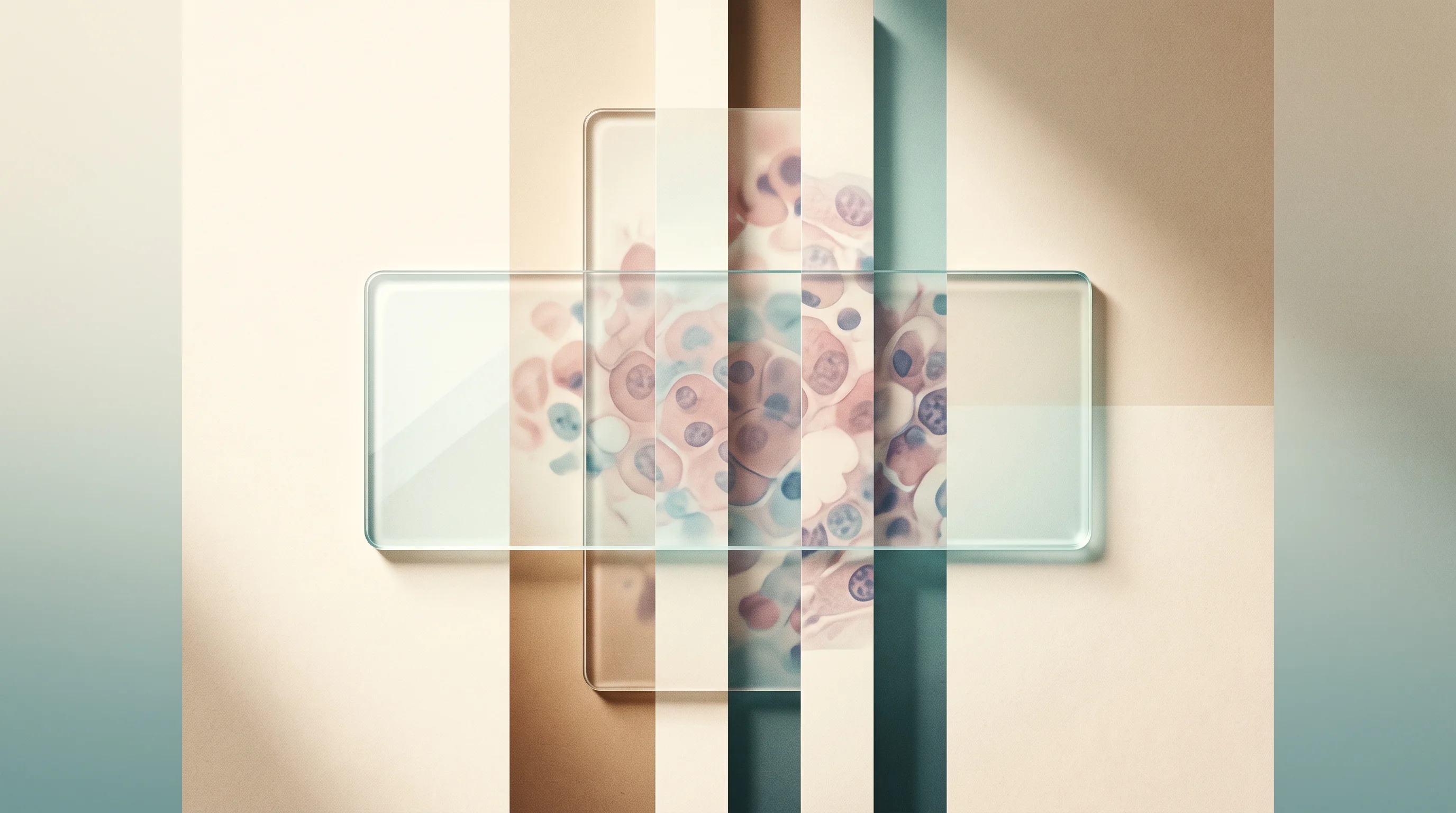 Digital illustration for article section "Show Me the Data" in "Virtual Cells: How AI Models Are Reinventing Drug Discovery in 2026" - A minimalist, conceptual representation of medical biopsy data and real-world case study validation,...