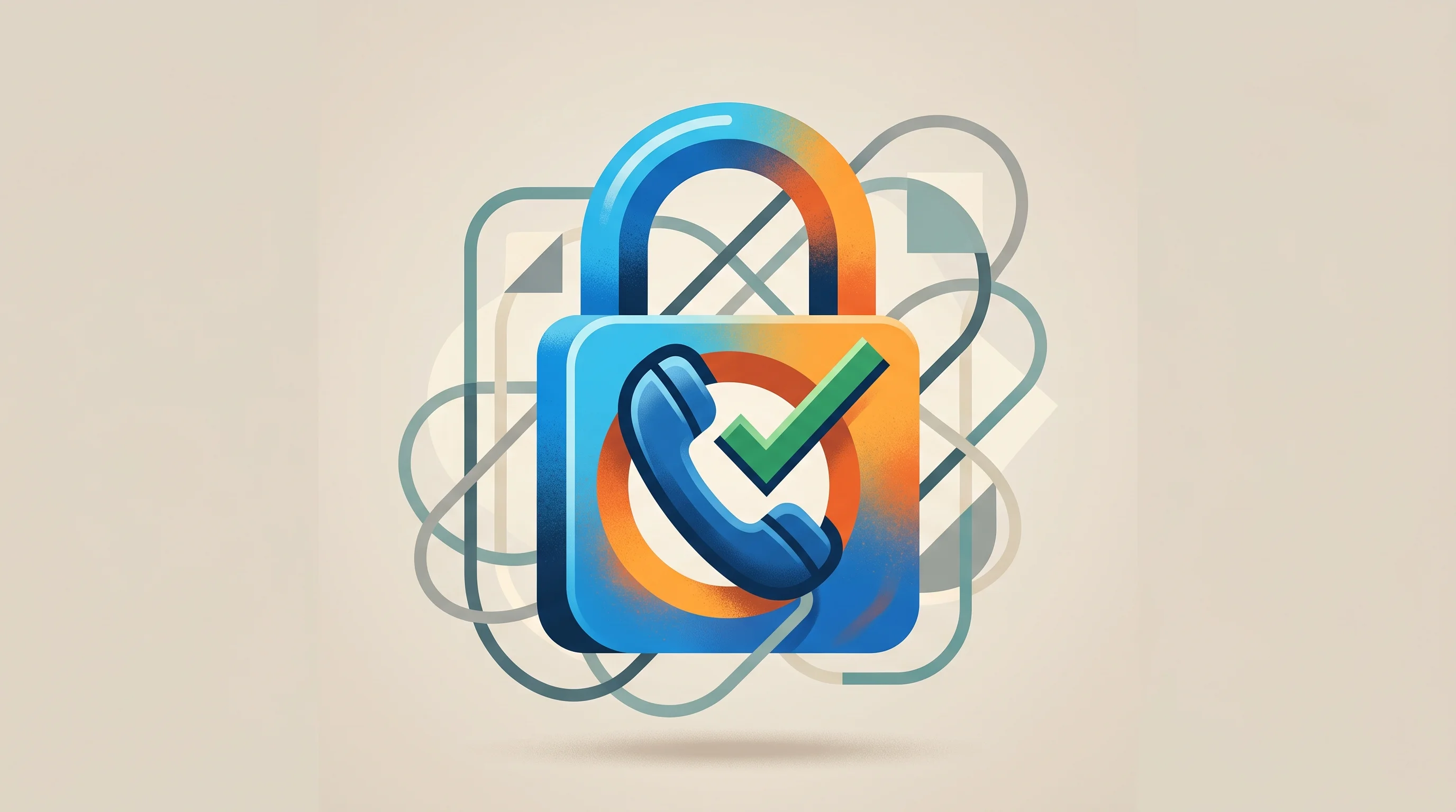 Digital illustration for article section "The Compliance Thicket" in "a1mobile's AI-Native Phone Line Aims to Reinvent Business Telecom" - A clean, minimalist conceptual composition featuring a single strong focal element: a bold, stylized...